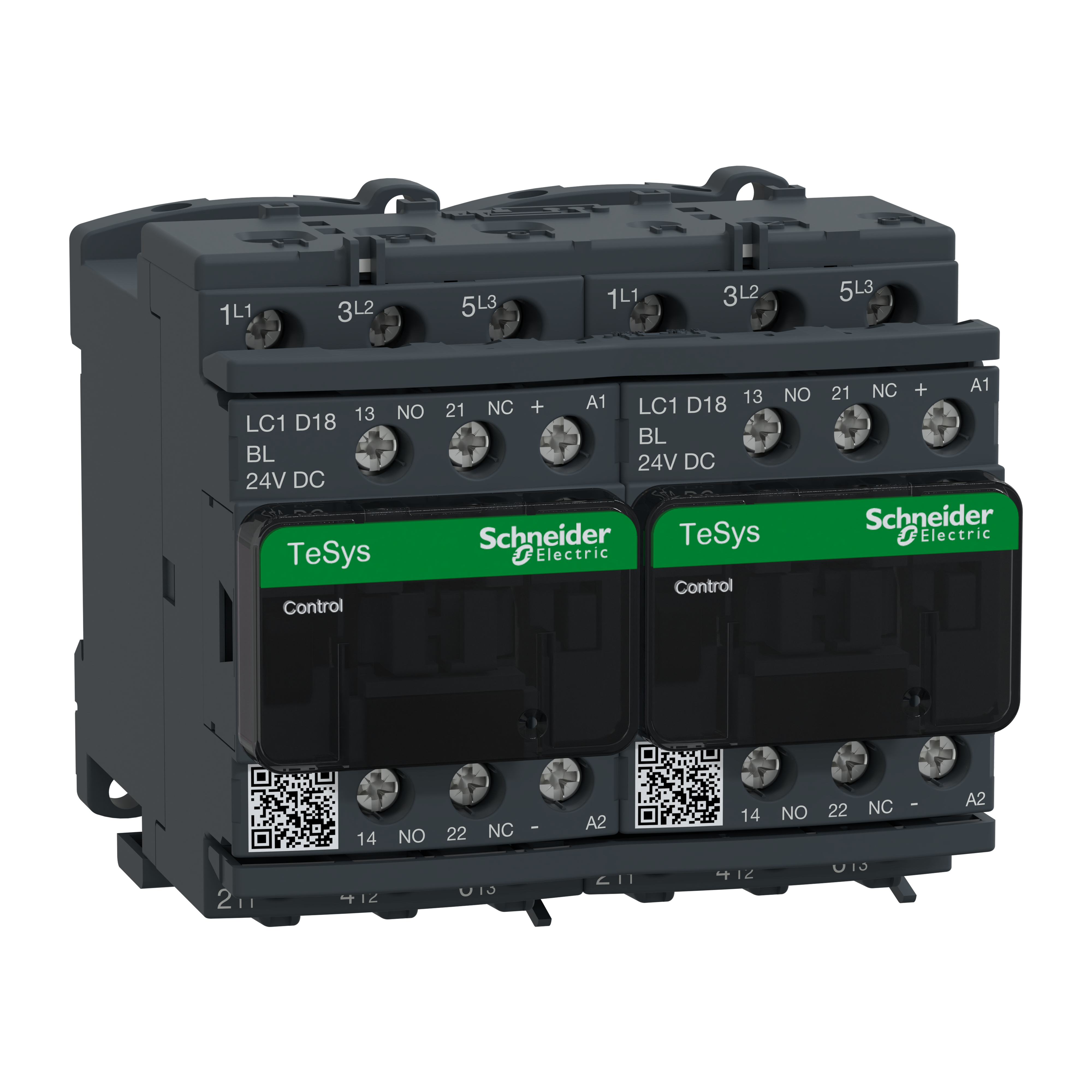 SCHNEIDER ELECTRIC - Teleinvertitore TeSys LC2D - 3 poli - AC3 440 V 18 A - 24 V CC