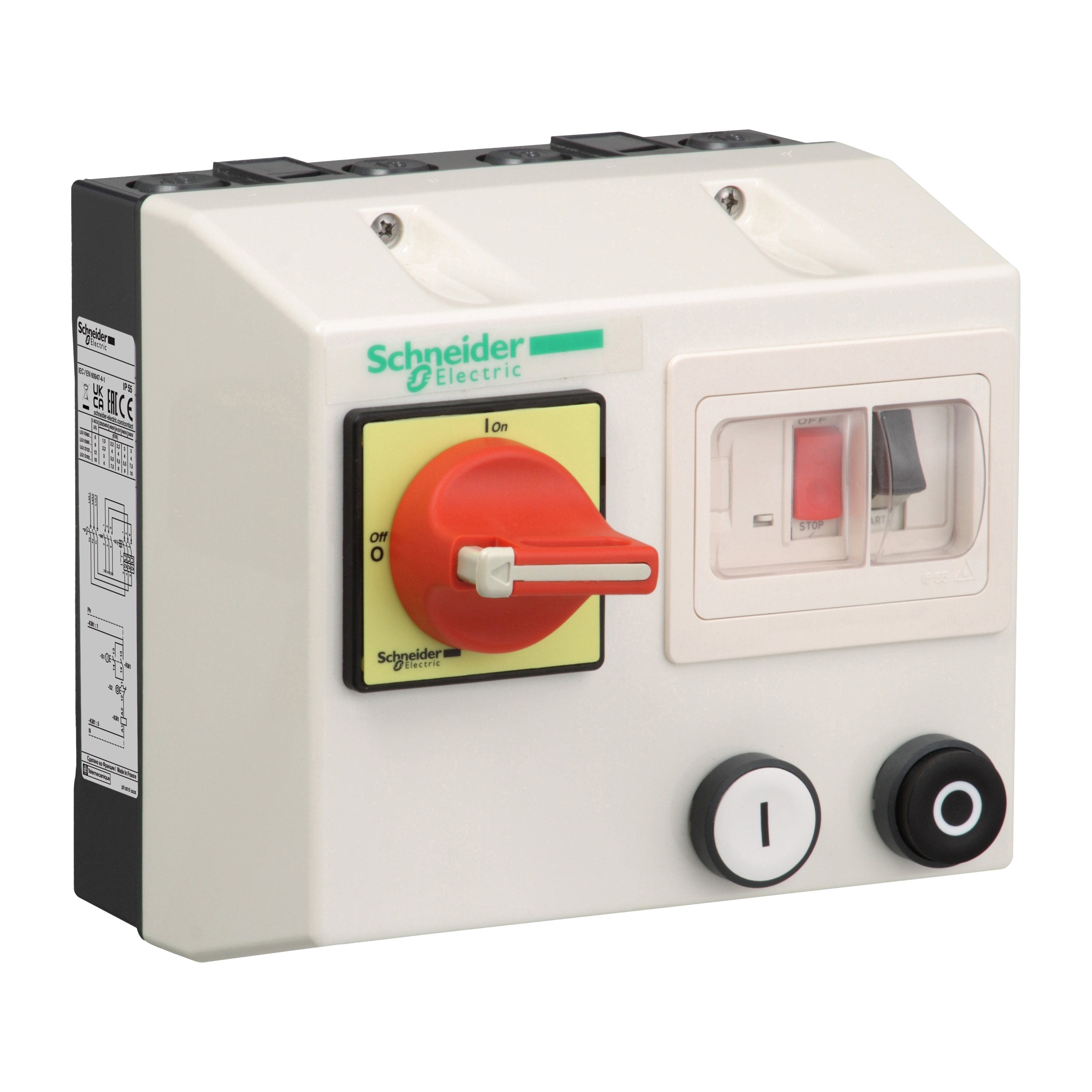SCHNEIDER ELECTRIC - Enclosed DOL starter,TeSys LG,6-10A,230V AC coil,including 1 LC1K,GV2ME,rotary isolation switch ,2 pushbuttons