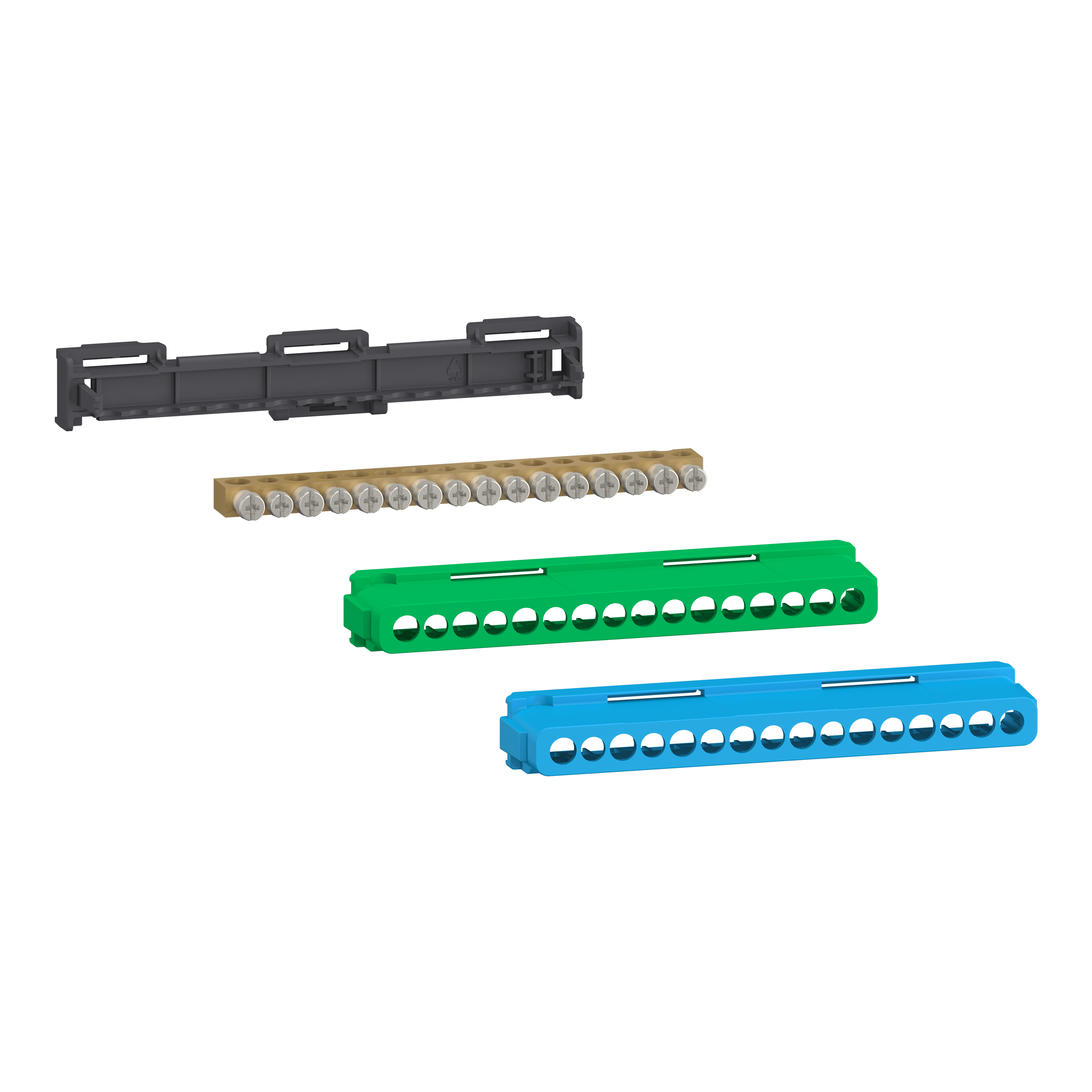 SCHNEIDER ELECTRIC - Kit morsettiera Linergy, 16 fori, 8x16 mm² + 8x10 mm², terra o neutro