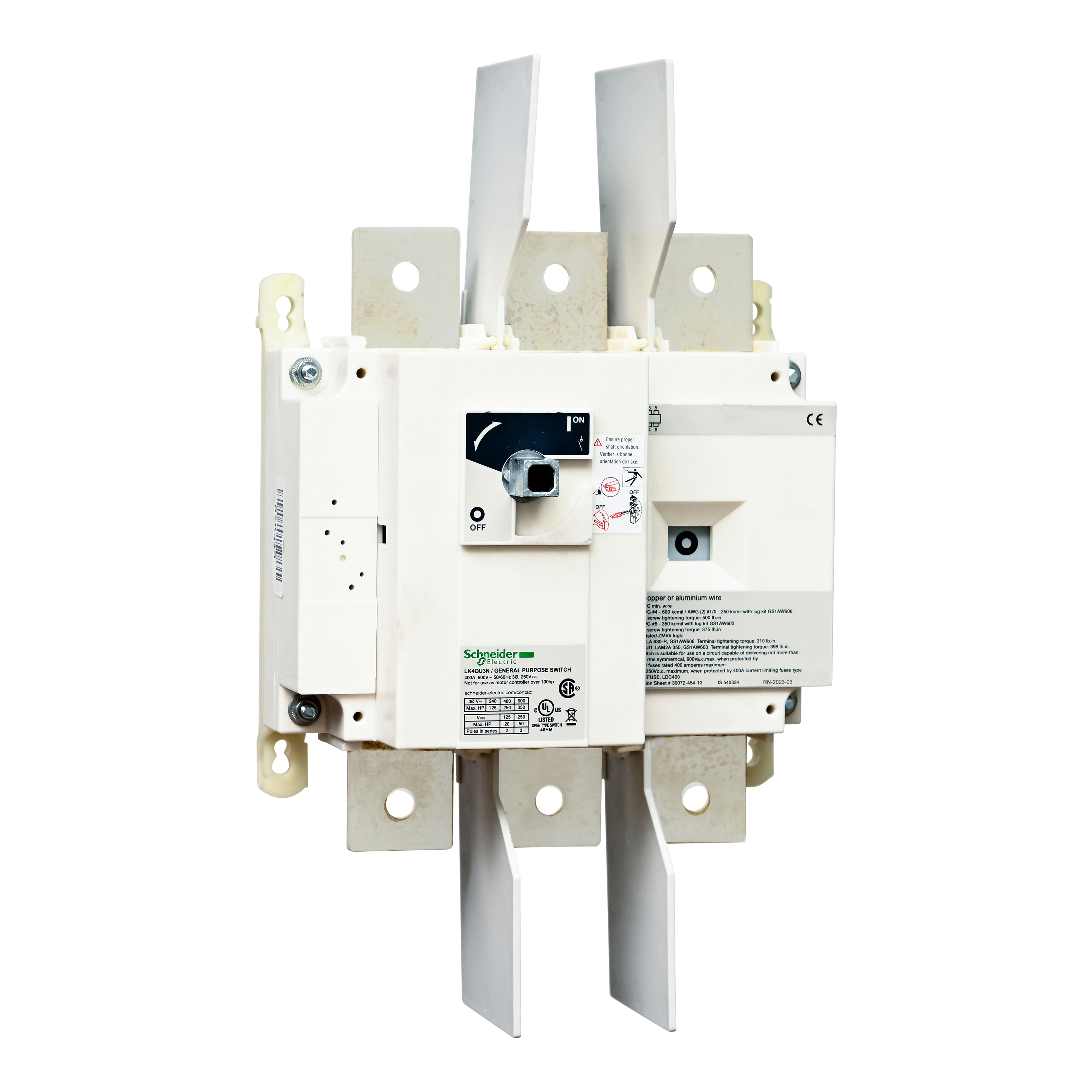 SCHNEIDER ELECTRIC - Tesys LK SEZIONATORE 3P 400 A CA/CC UL