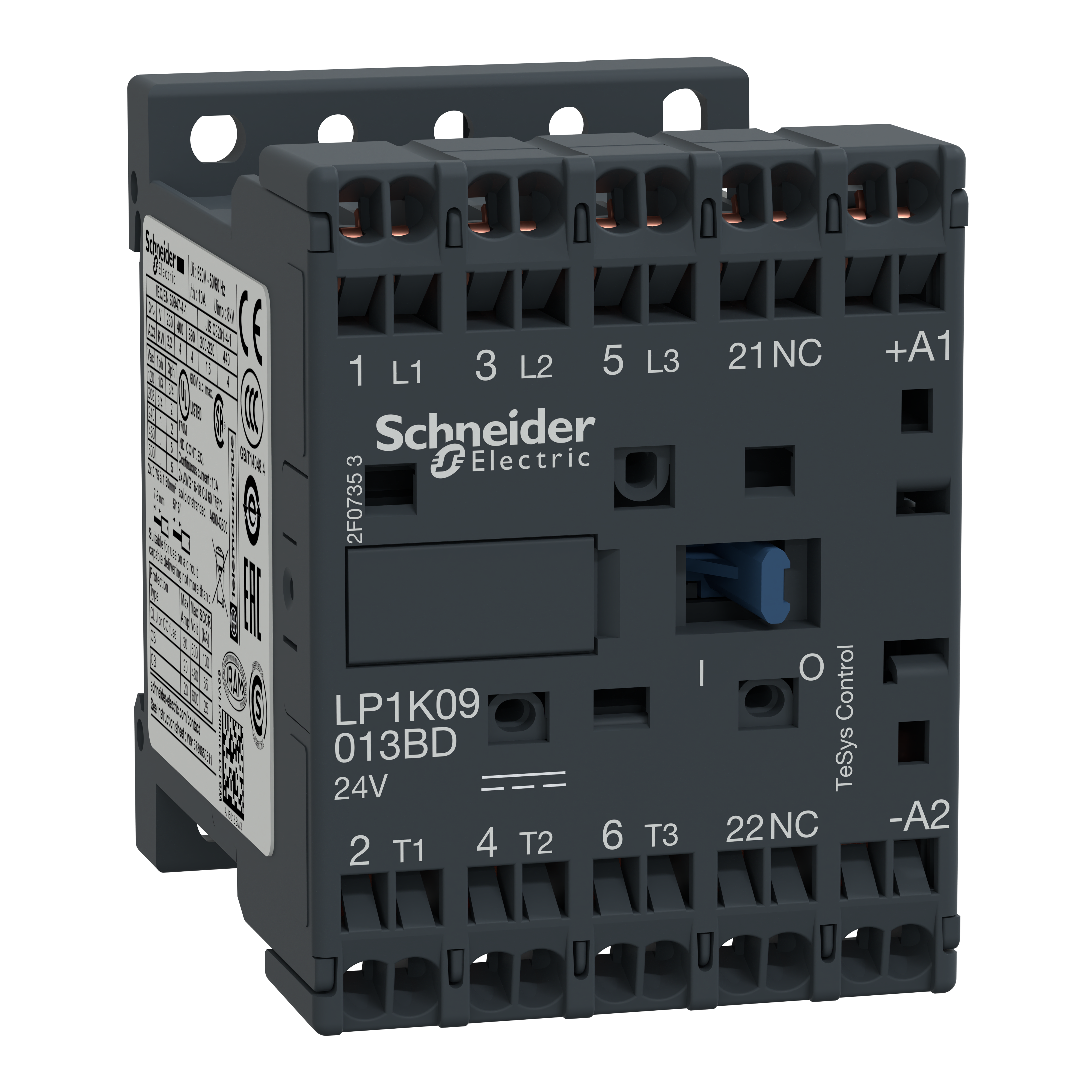 SCHNEIDER ELECTRIC - Contattore TeSys LP1-K - 3 poli - AC3 440V 9 A - 24 V CC