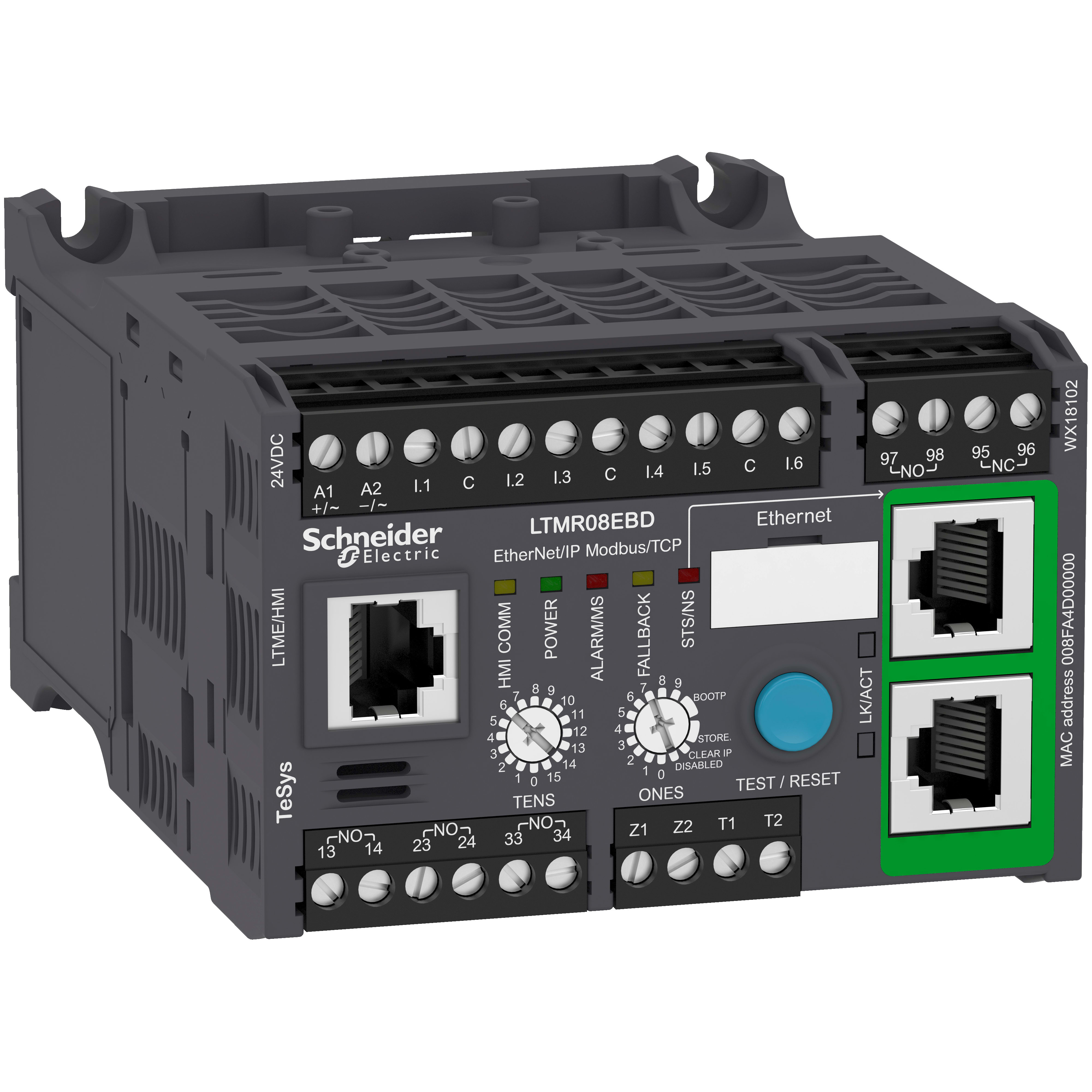 SCHNEIDER ELECTRIC - Controllore per motori LTMR TeSys T - 24 Vcc 8 A per Ethernet TCP/IP LTMR08EBD