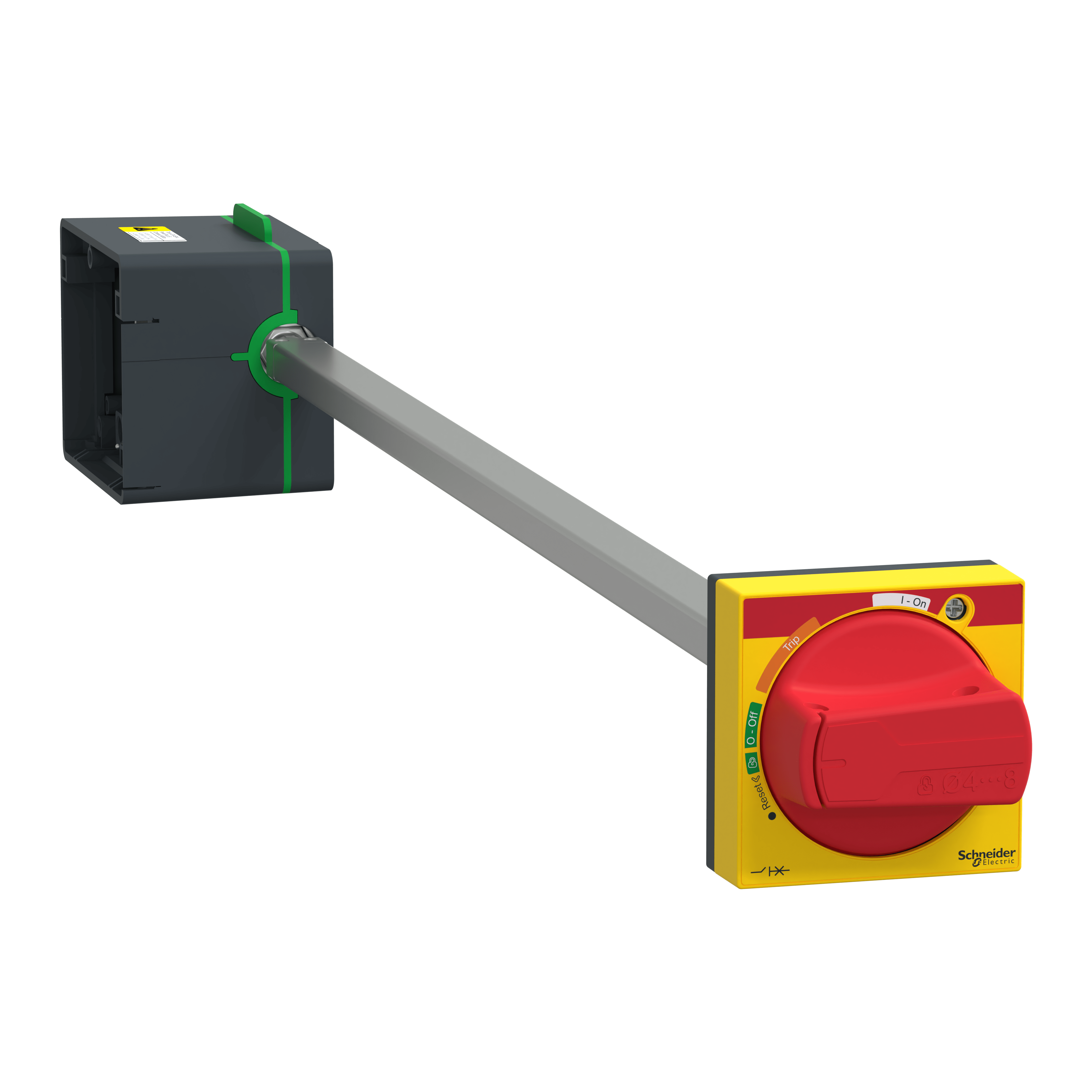 SCHNEIDER ELECTRIC - Manovra rotativa laterale, ComPacT NSXm, manovra rossa su fronte giallo, lunghezza albero da 45 mm a 480 mm, IP54