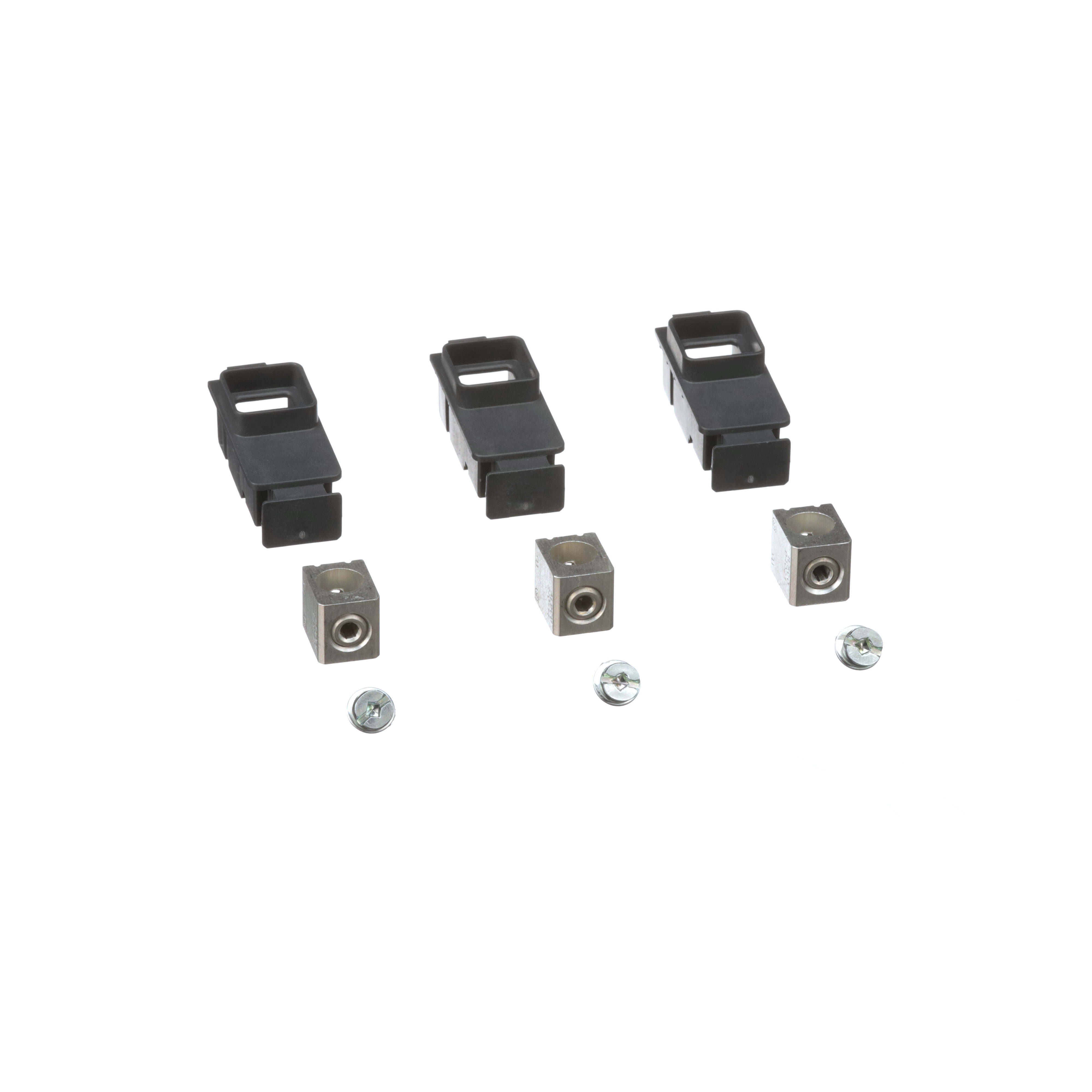 SCHNEIDER ELECTRIC - Accessorio, ComPacT NSXm, Kit capicorda, PowerPacT B, ComPacT NSXm da 15 A a 125 A, q.tà 3, alluminio