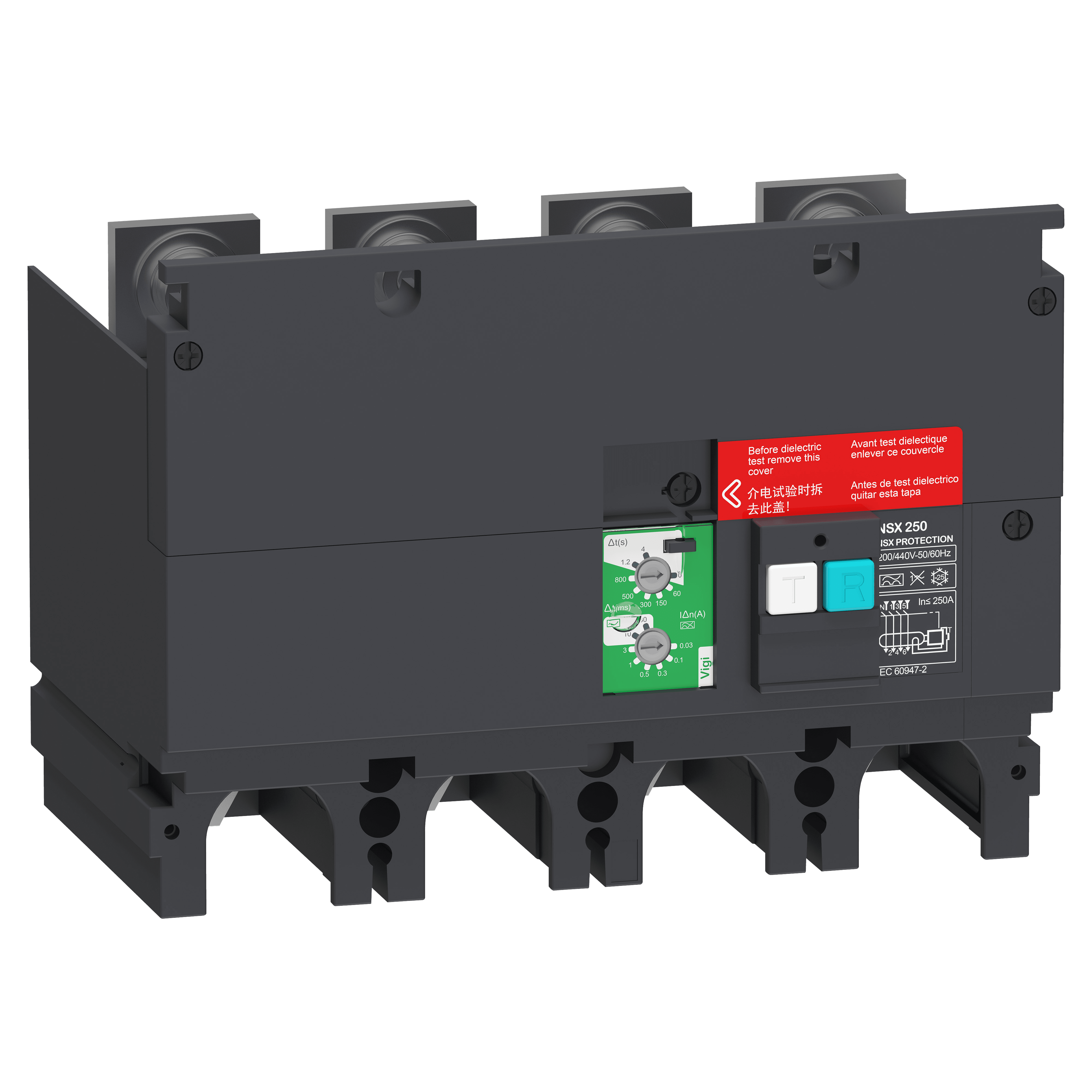 SCHNEIDER ELECTRIC - Modulo di protezione aggiuntivo per correnti differenziali VigiPacT, ComPacT NSX 250, da 200 VAC a 440 VAC, da 30 mA a 30 A, 4 poli LV429493