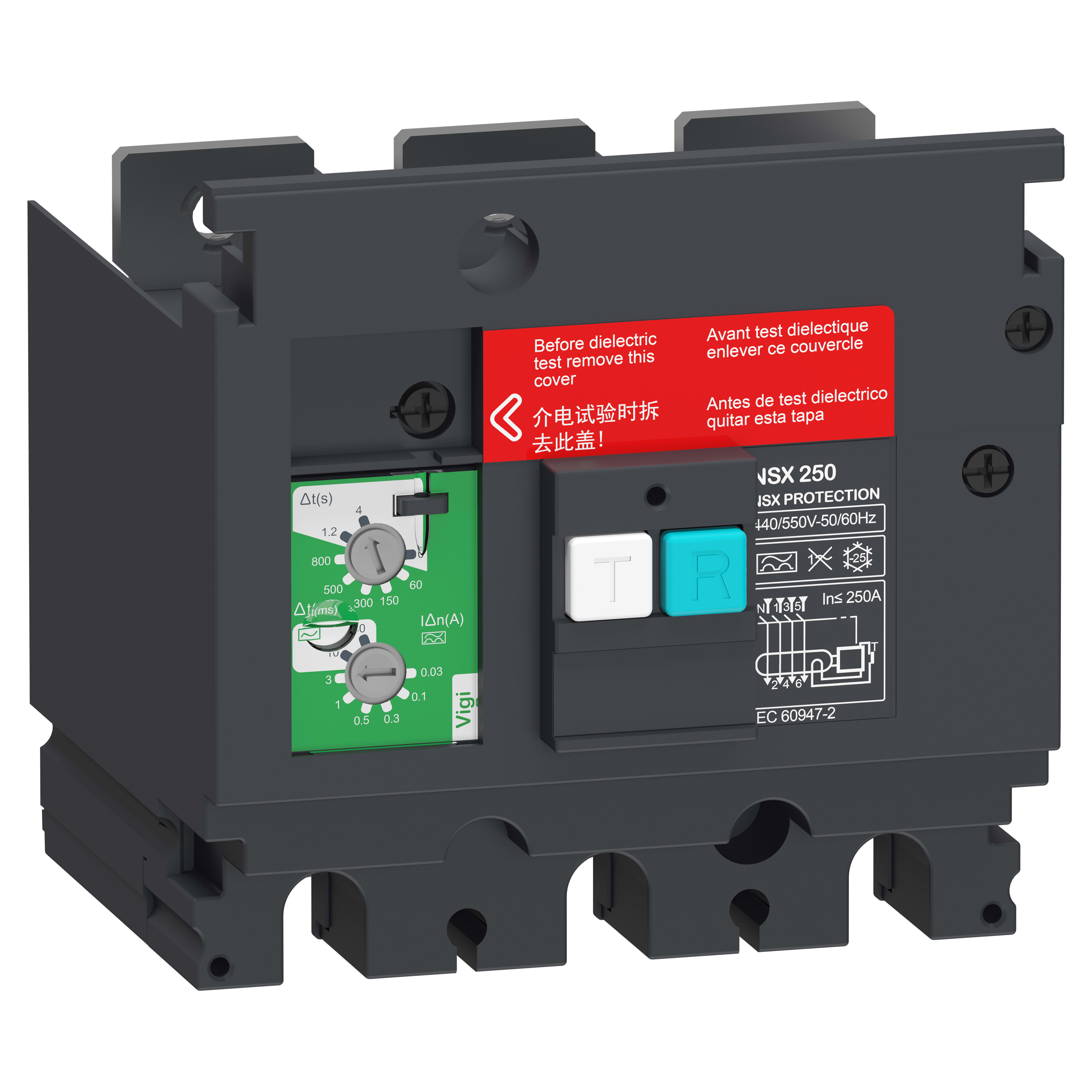 SCHNEIDER ELECTRIC - Modulo di protezione aggiuntivo per correnti differenziali VigiPacT, ComPacT NSX 250, da 440 VAC a 550 VAC, da 30 mA a 30 A, 3 poli