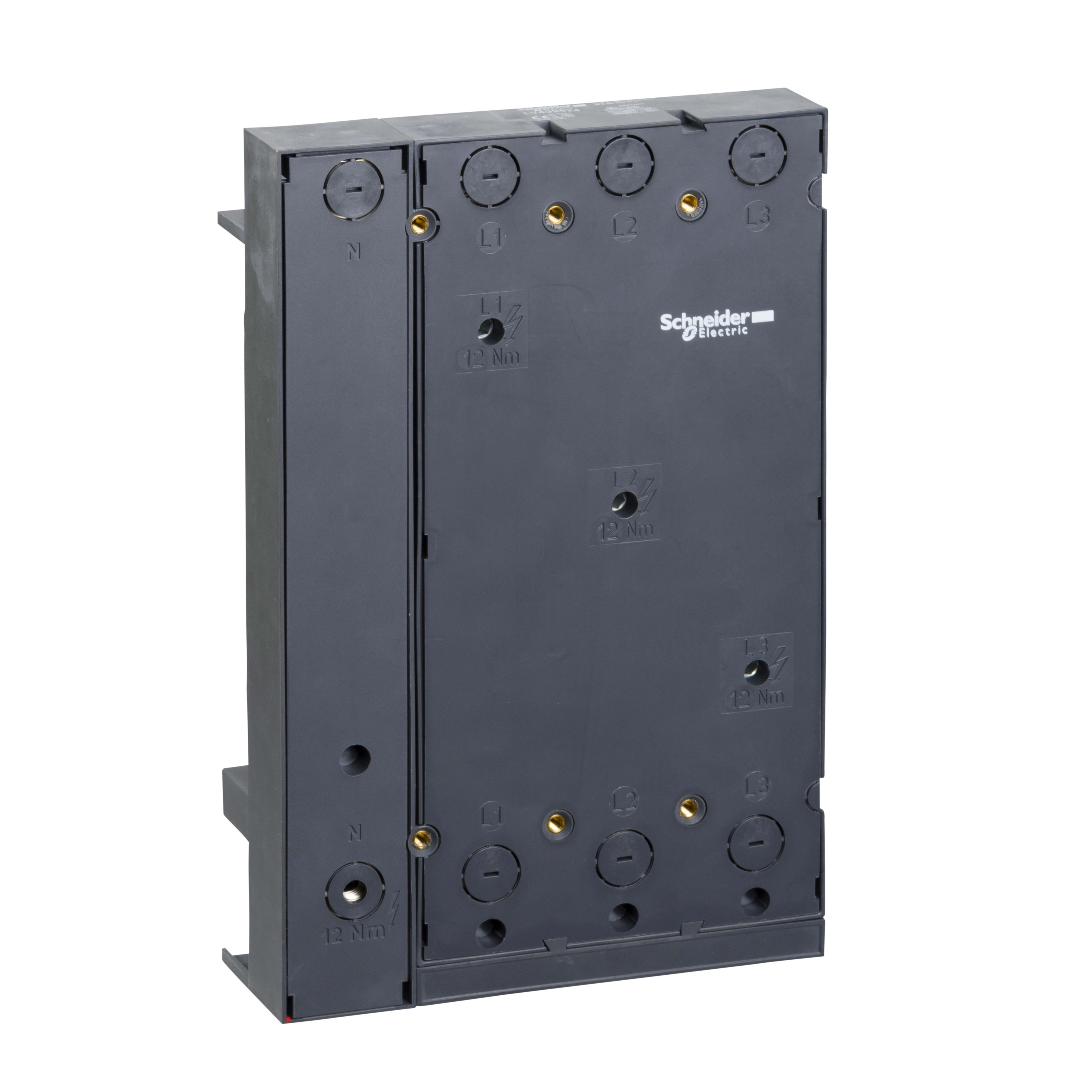 SCHNEIDER ELECTRIC - PIASTRA COMPACT NSX 400-630 4P IEC/UL PER SBARRE DI DISTRIBUZIONE CON INTERASSE 60 LV432624