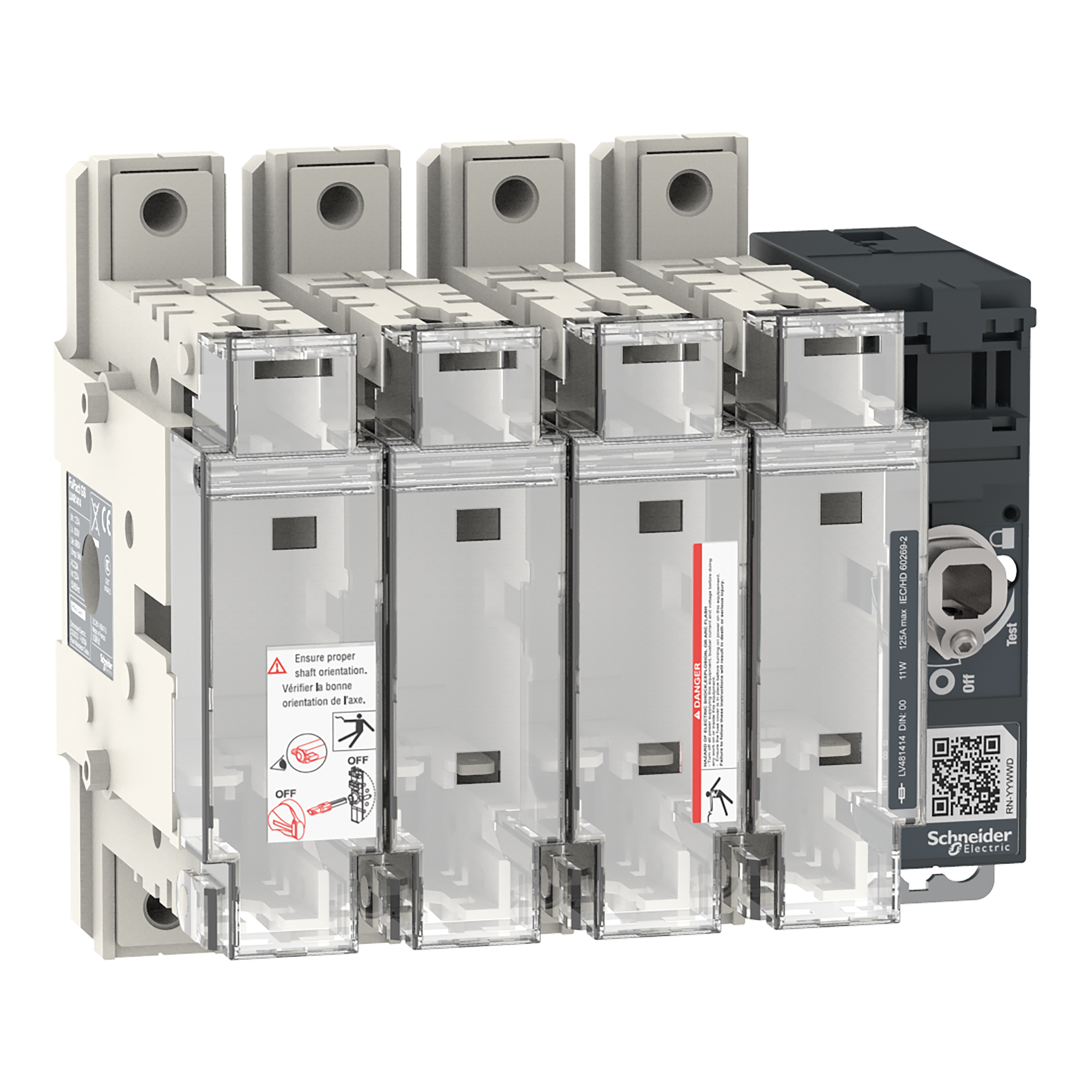 SCHNEIDER ELECTRIC - Interruttore-sezionatore con fusibili, FuPact, FuPactGS DIN125/00, 4 poli LV481414