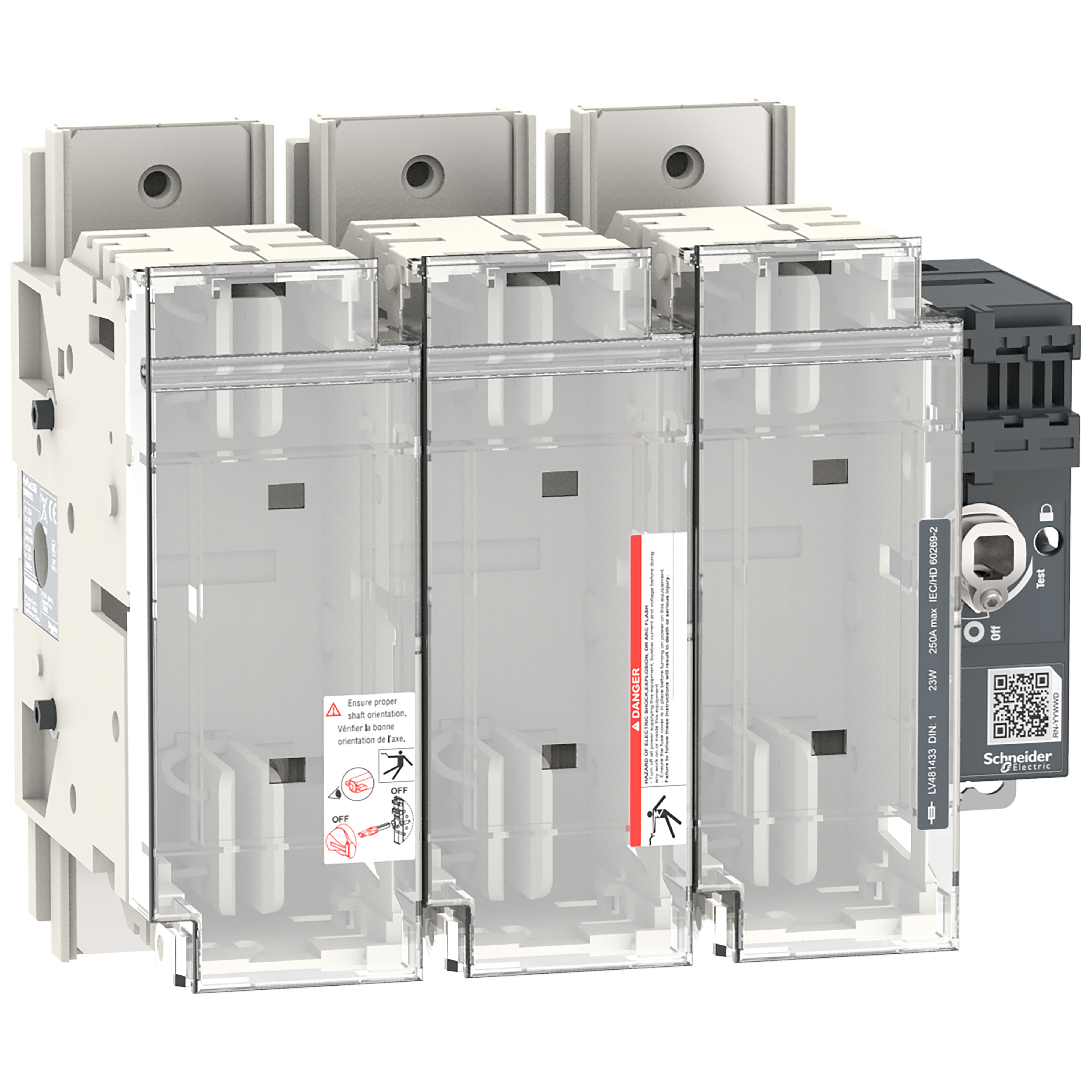 SCHNEIDER ELECTRIC - Interruttore-sezionatore con fusibili, FuPact, FuPactGS DIN250/1, 3 poli