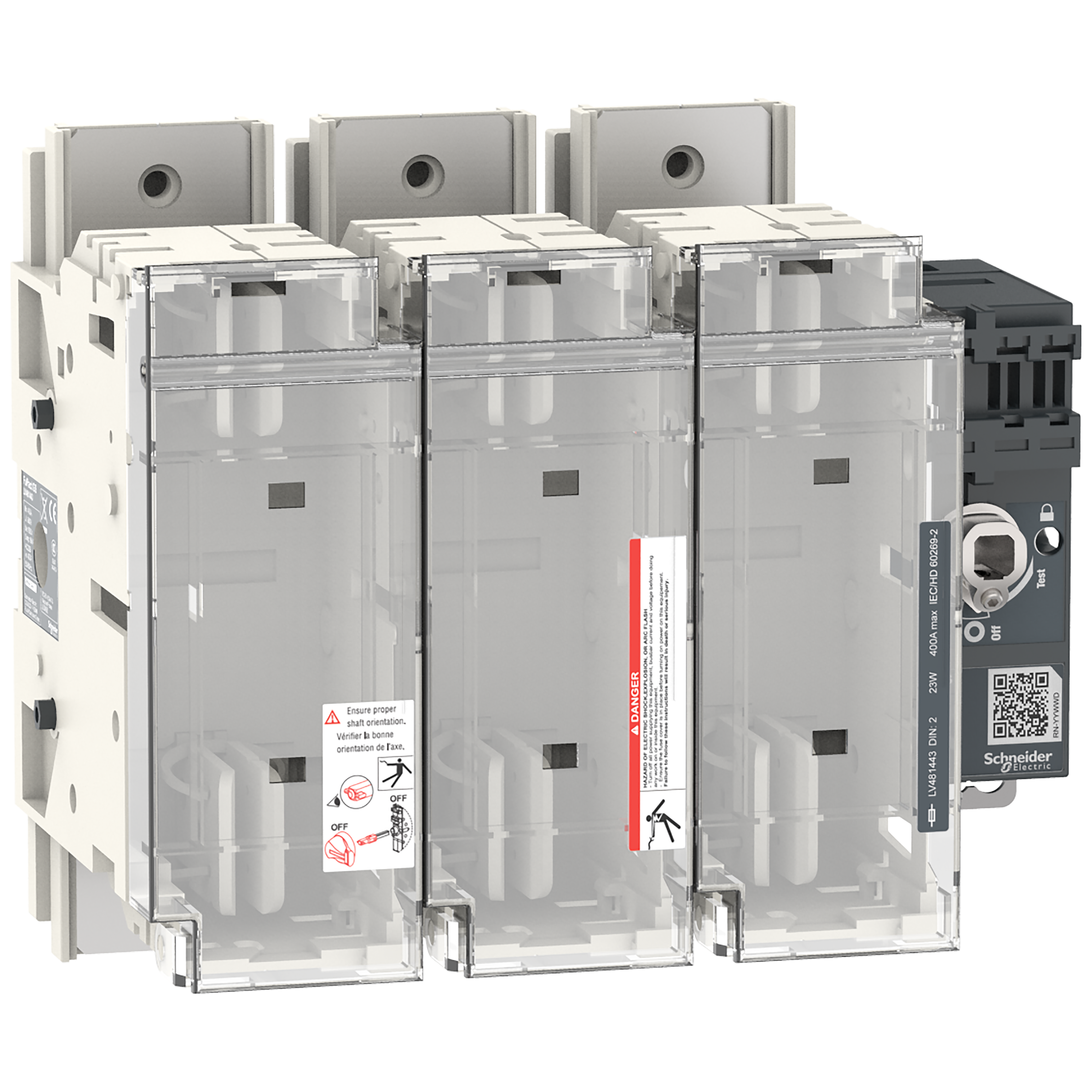 SCHNEIDER ELECTRIC - Interruttore-sezionatore con fusibili, FuPact, FuPactGS DIN400/2, 3 poli LV481443