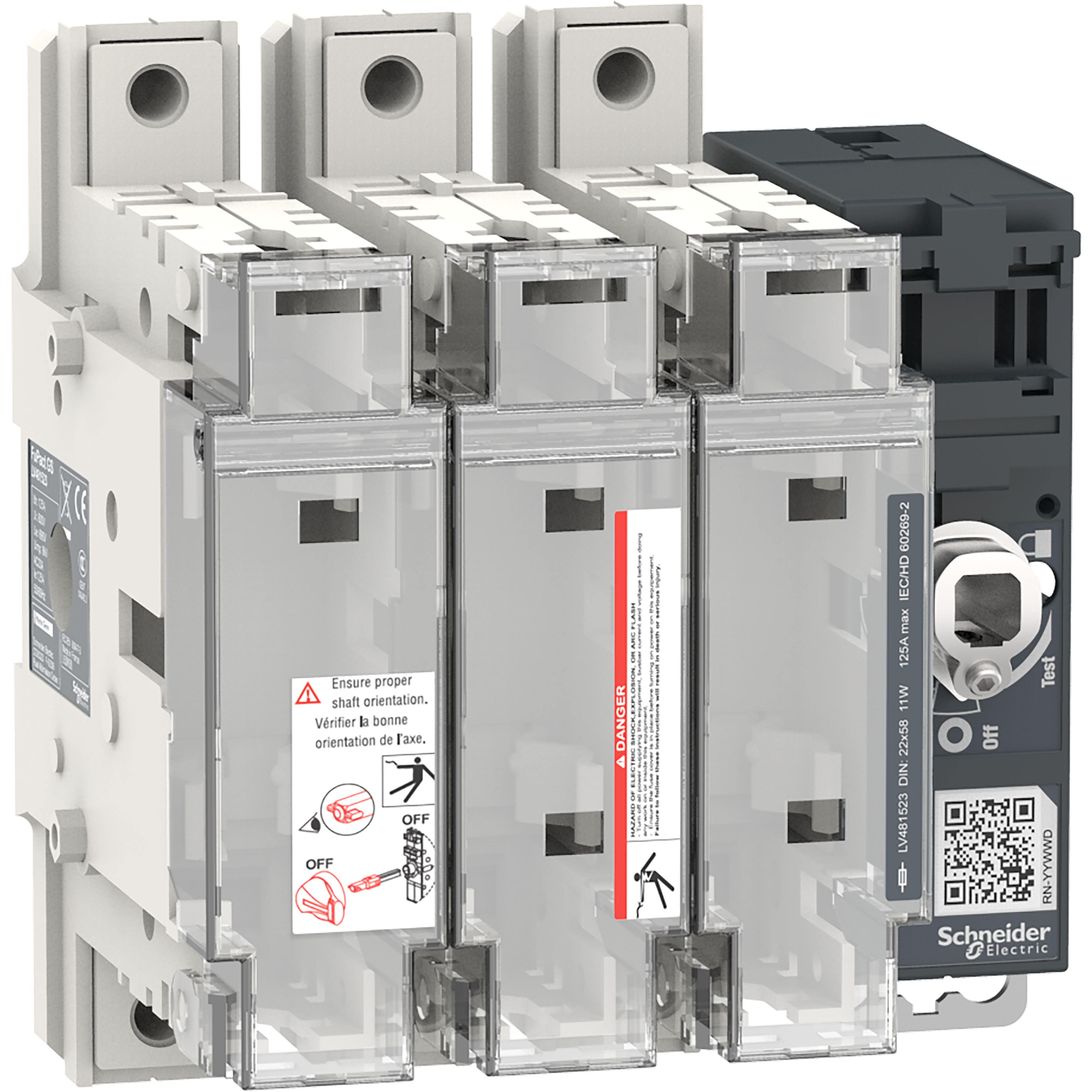 SCHNEIDER ELECTRIC - Interruttore-sezionatore con fusibili, FuPact, FuPactGS NFC125, 3 poli