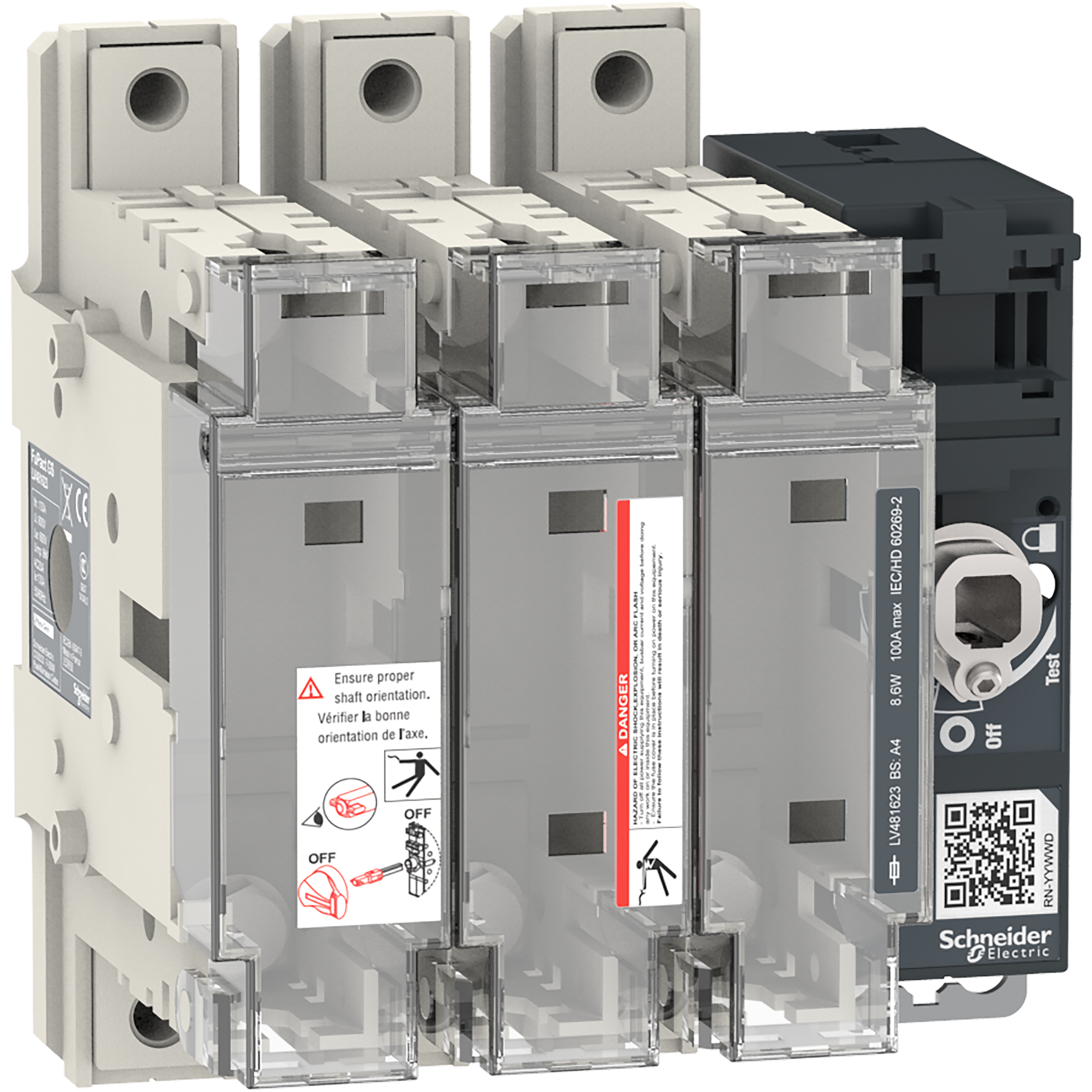 SCHNEIDER ELECTRIC - Interruttore-sezionatore con fusibili, FuPact, FuPactGS BS100, 3 poli