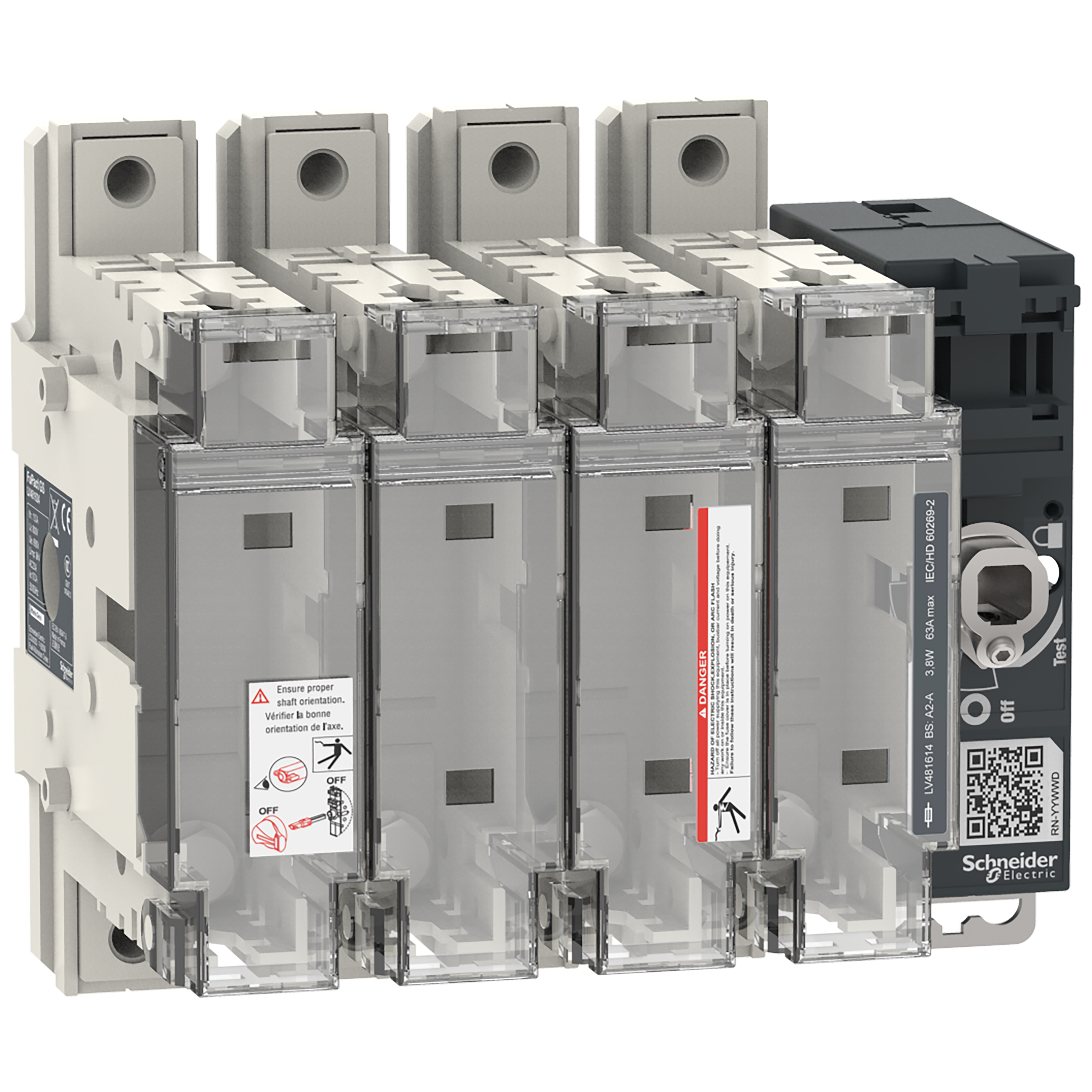 SCHNEIDER ELECTRIC - Interruttore-sezionatore con fusibili, FuPact, FuPactGS BS100, 4 poli