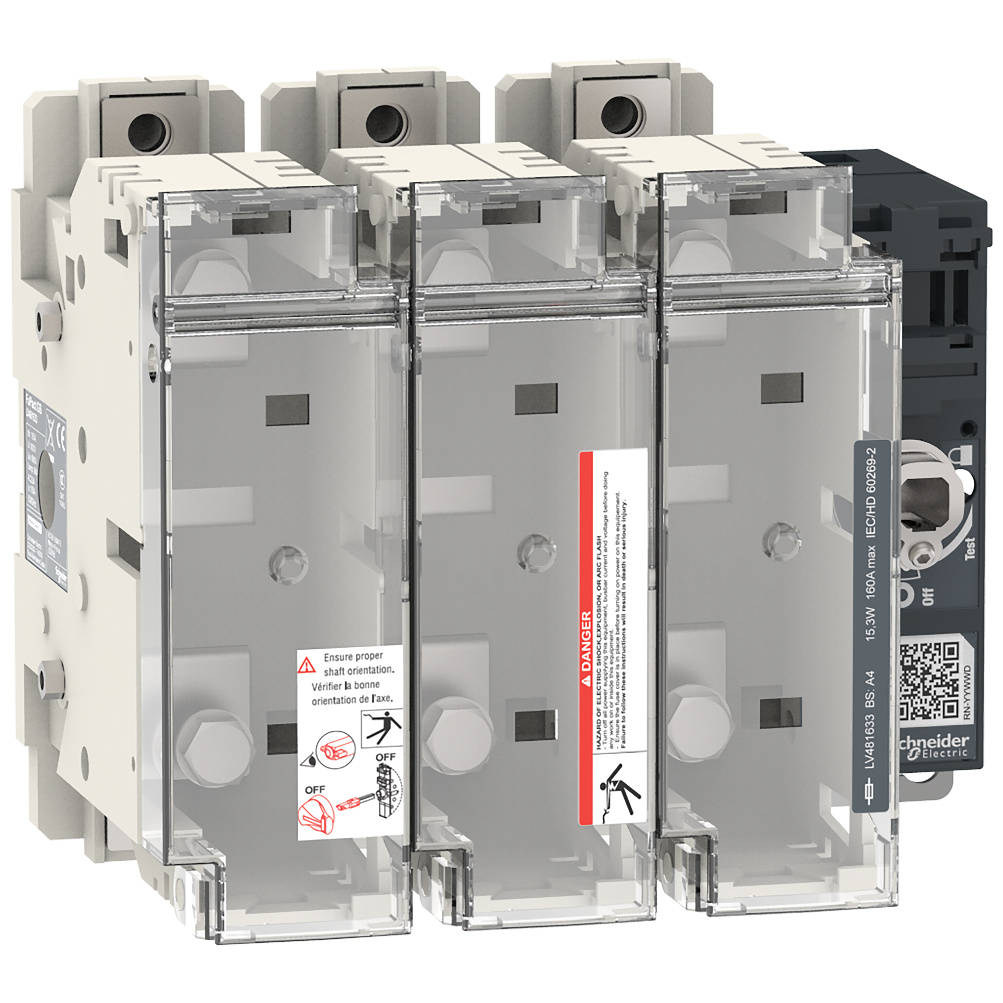 SCHNEIDER ELECTRIC - Interruttore-sezionatore con fusibili, FuPact, FuPactGS BS160, 3 poli