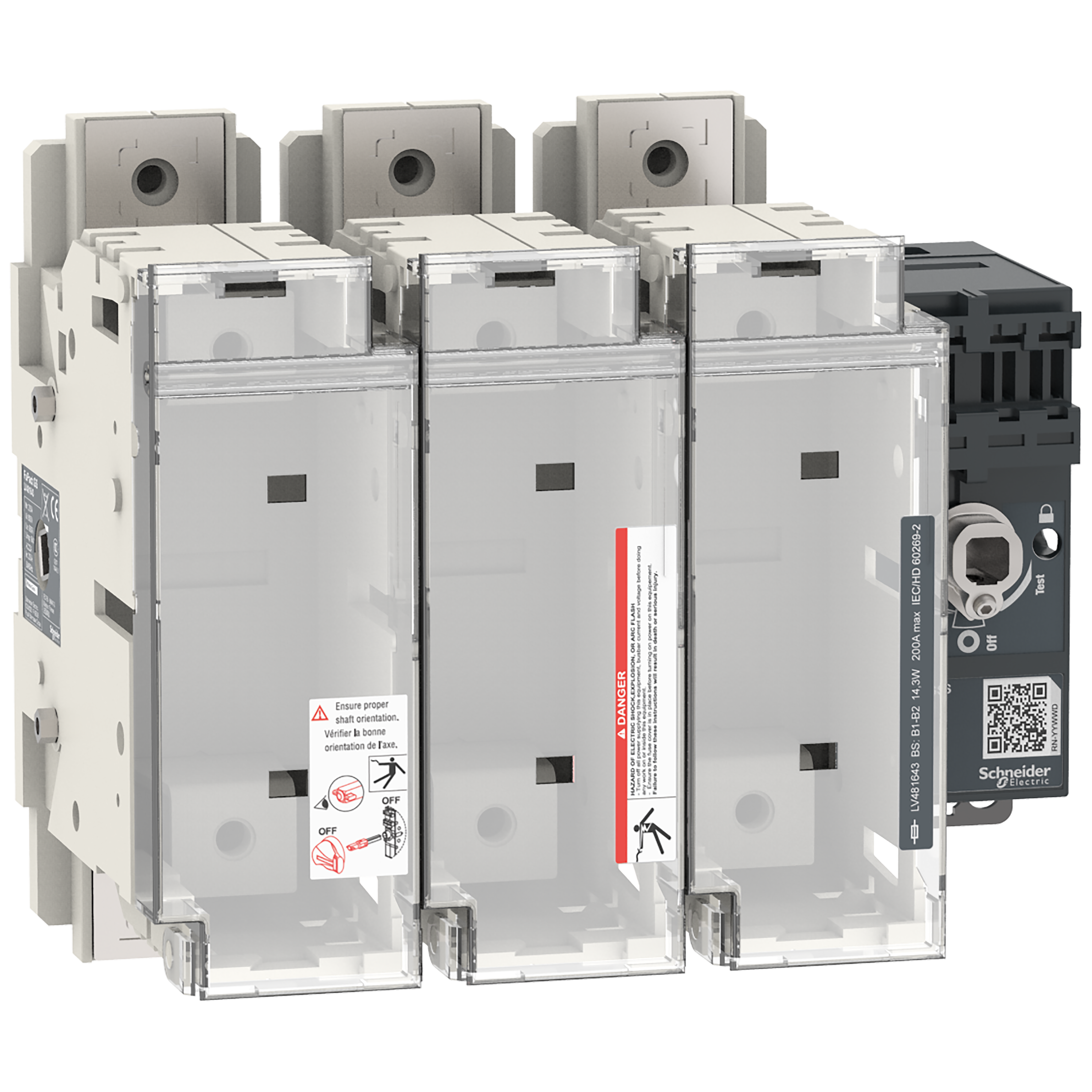 SCHNEIDER ELECTRIC - Interruttore-sezionatore con fusibili, FuPact, FuPactGS BS200, 3 poli