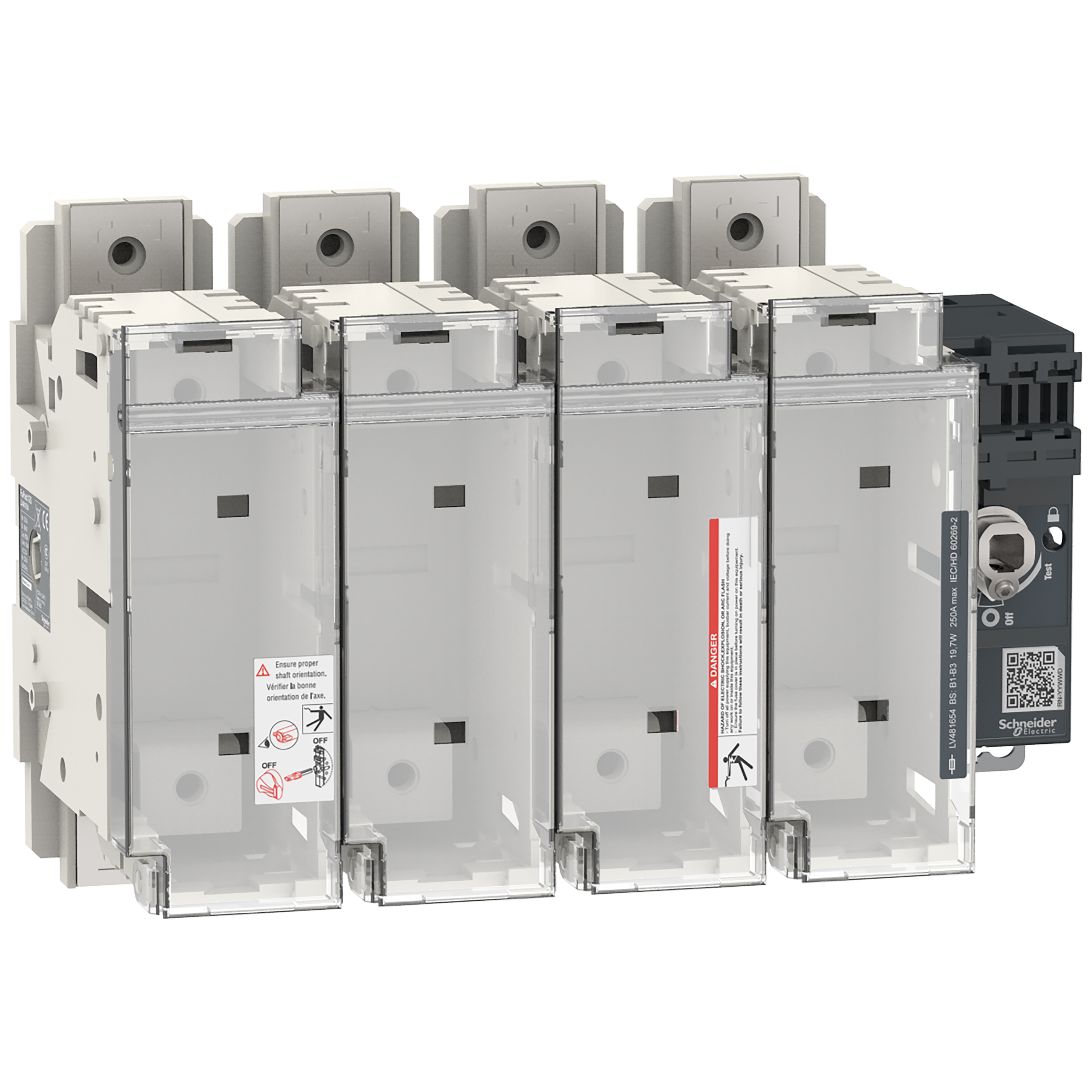 SCHNEIDER ELECTRIC - Interruttore-sezionatore con fusibili, FuPact, FuPactGS BS250, 4 poli