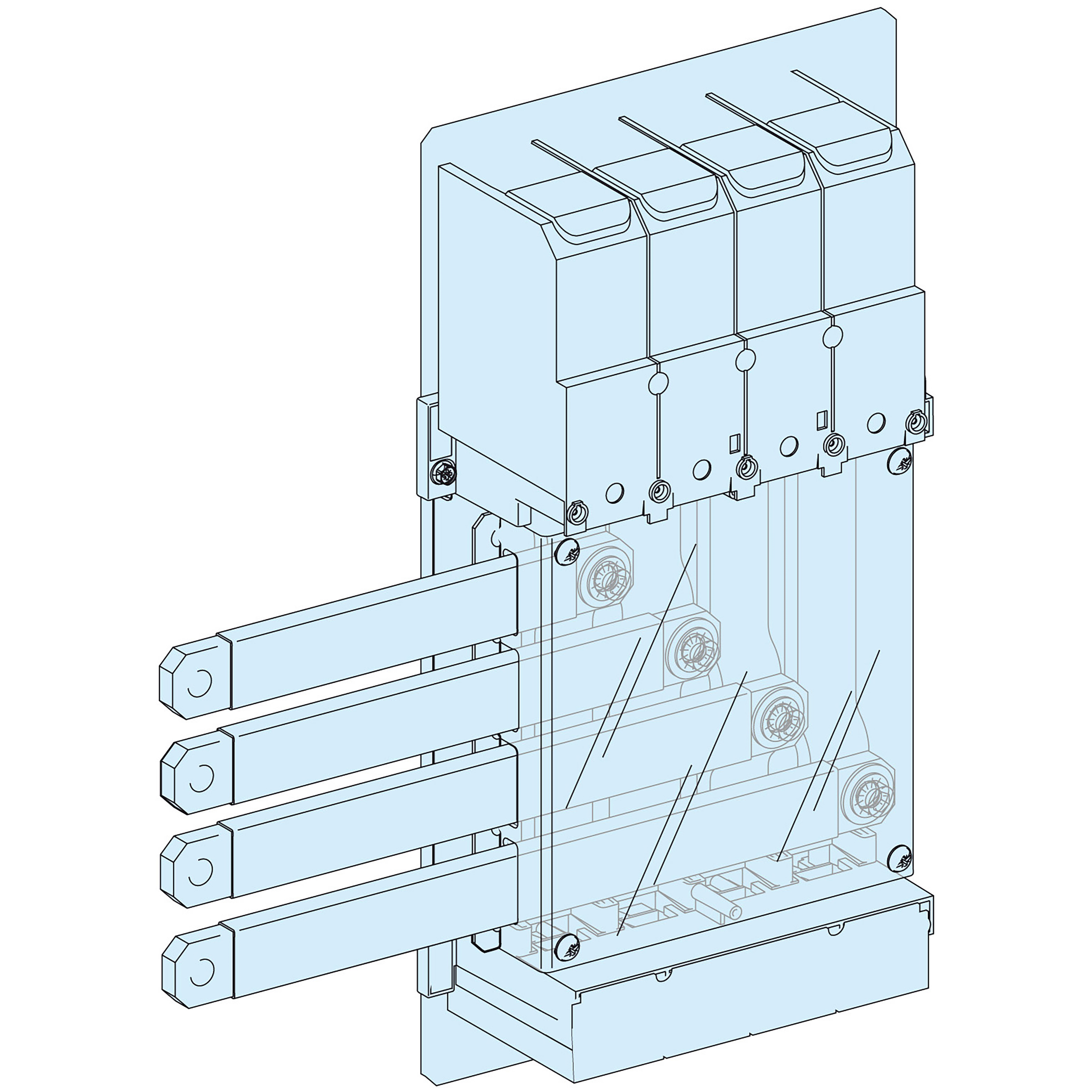 SCHNEIDER ELECTRIC - Struttura, PrismaSeT, Collegamento, Blocco alim NS630 canalina