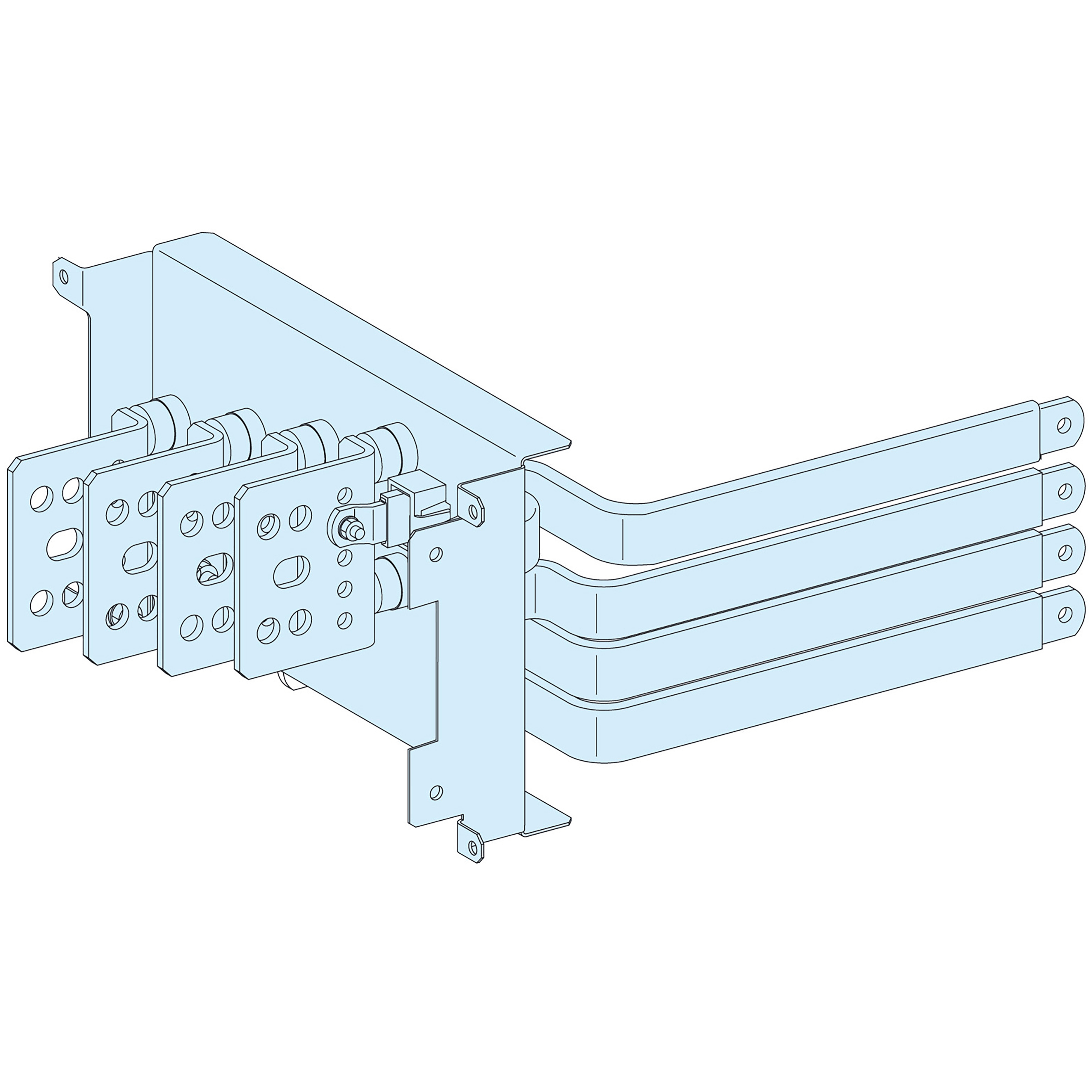 SCHNEIDER ELECTRIC - Struttura, PrismaSeT, Collegamento, Coll. a valle NS250 fisso/dir 4P