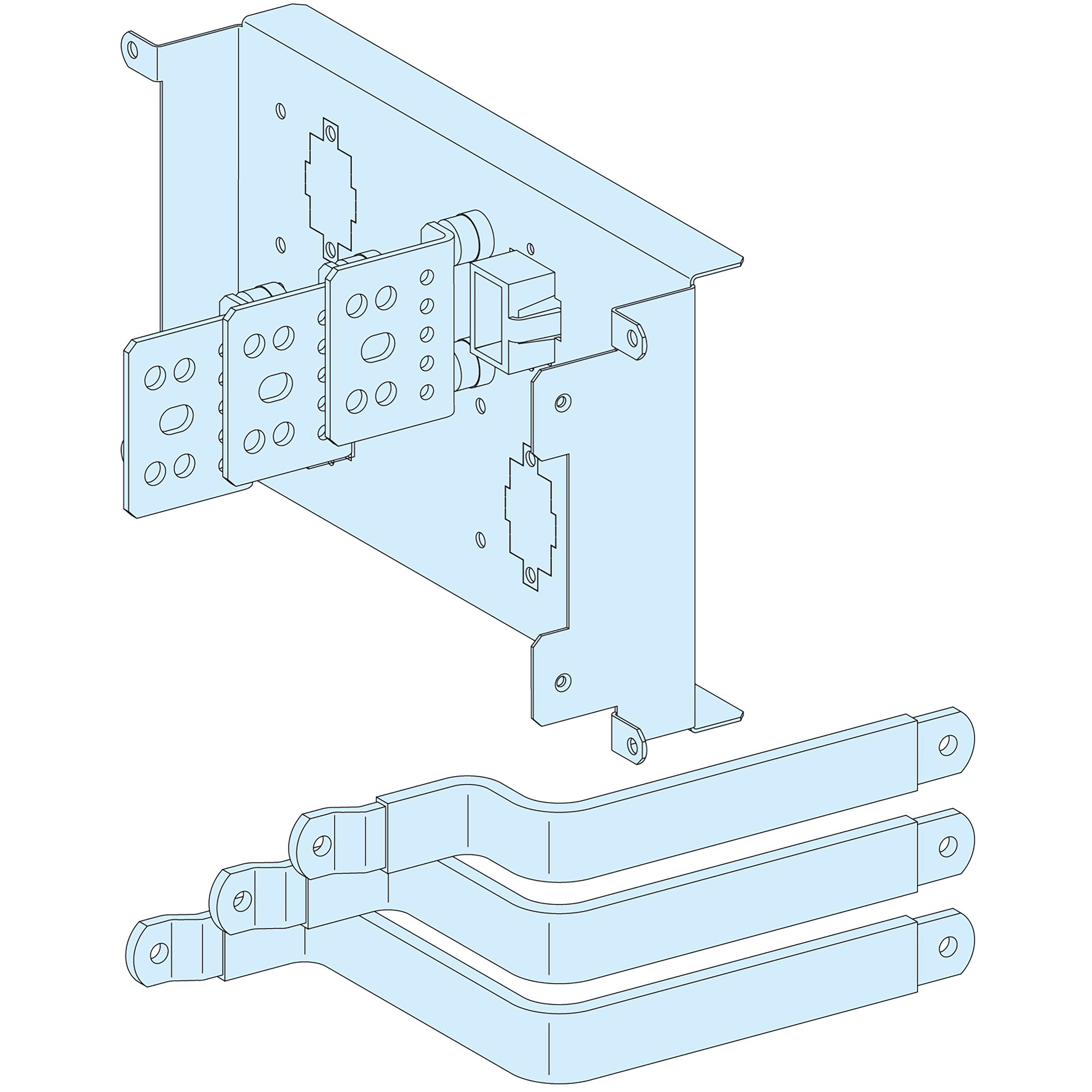 SCHNEIDER ELECTRIC - Struttura, PrismaSeT, Collegamento, Coll. a valle NS630 fisso/dir3P