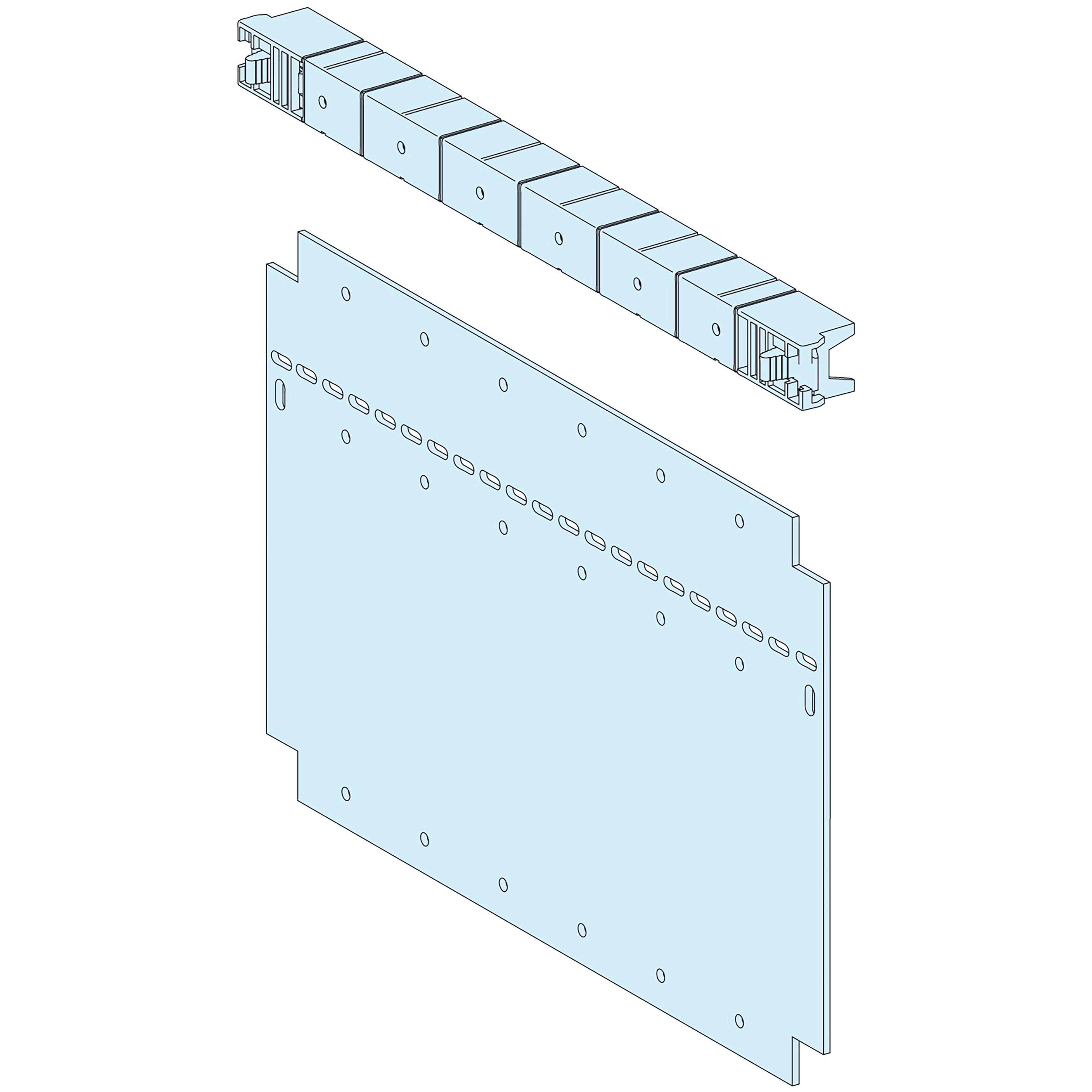 SCHNEIDER ELECTRIC - Struttura, PrismaSeT, Piastra, PPC forma 4a 3/4 mod LVS04951