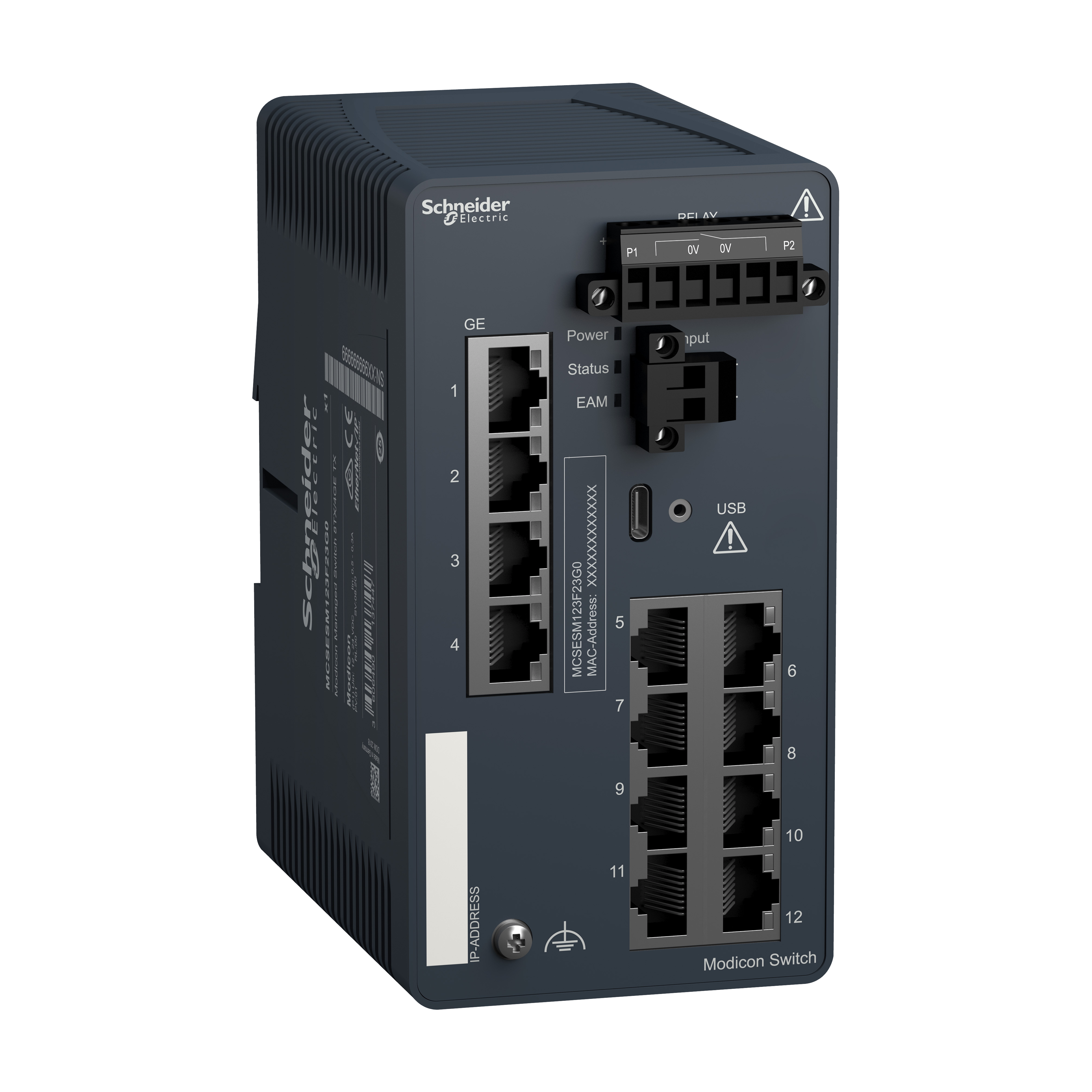 SCHNEIDER ELECTRIC - Modicon Managed Switch - 8 porte in rame + 4 porte Gigabit in rame