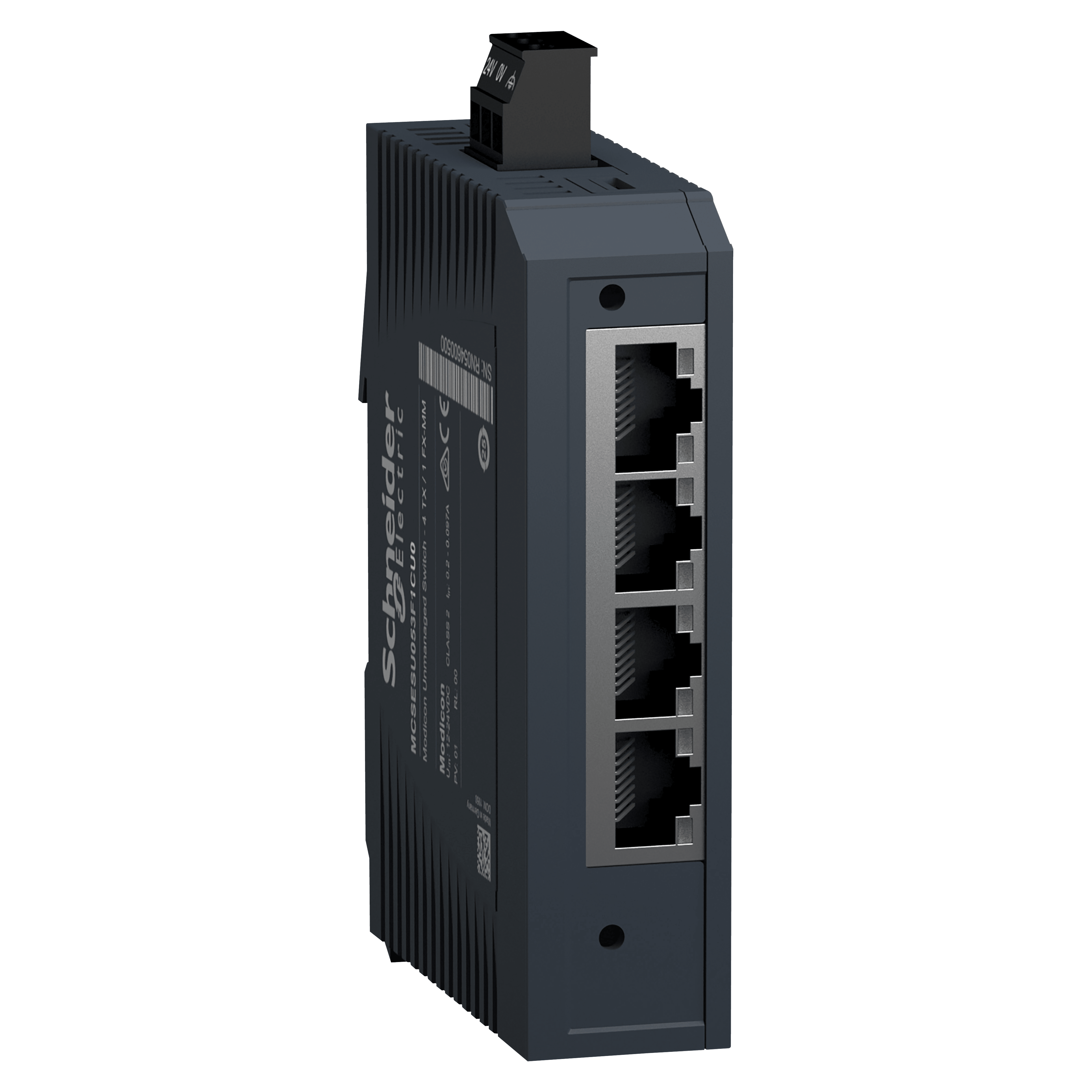 SCHNEIDER ELECTRIC - switch di rete, Modicon Networking, standard non gestito, 4 porte per rame con 1 porta per fibra ottica multimodale MCSESU053F1CU0