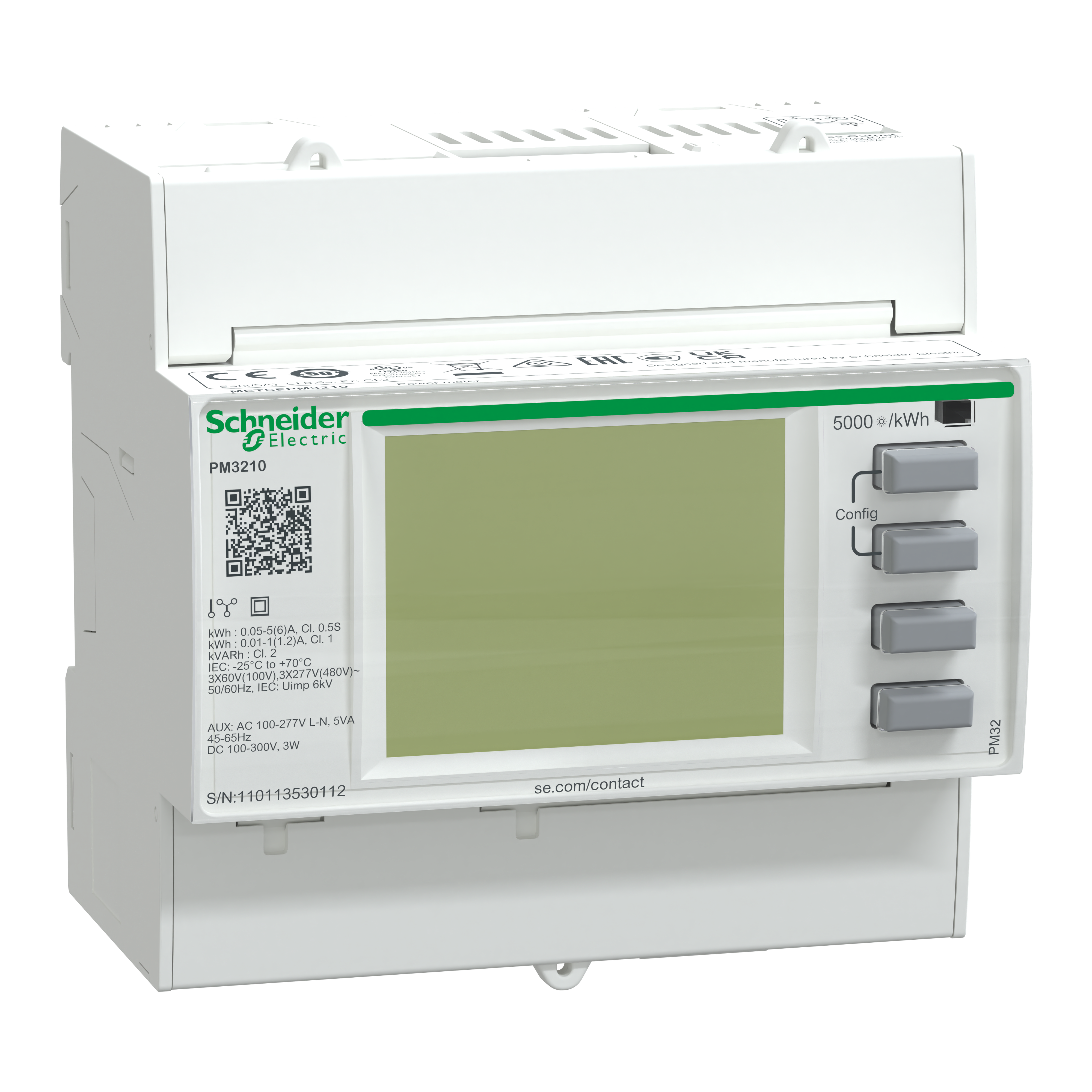 SCHNEIDER ELECTRIC - Multimetro PM3210 - inserzione con TA - THD, Allarmi - 1IN