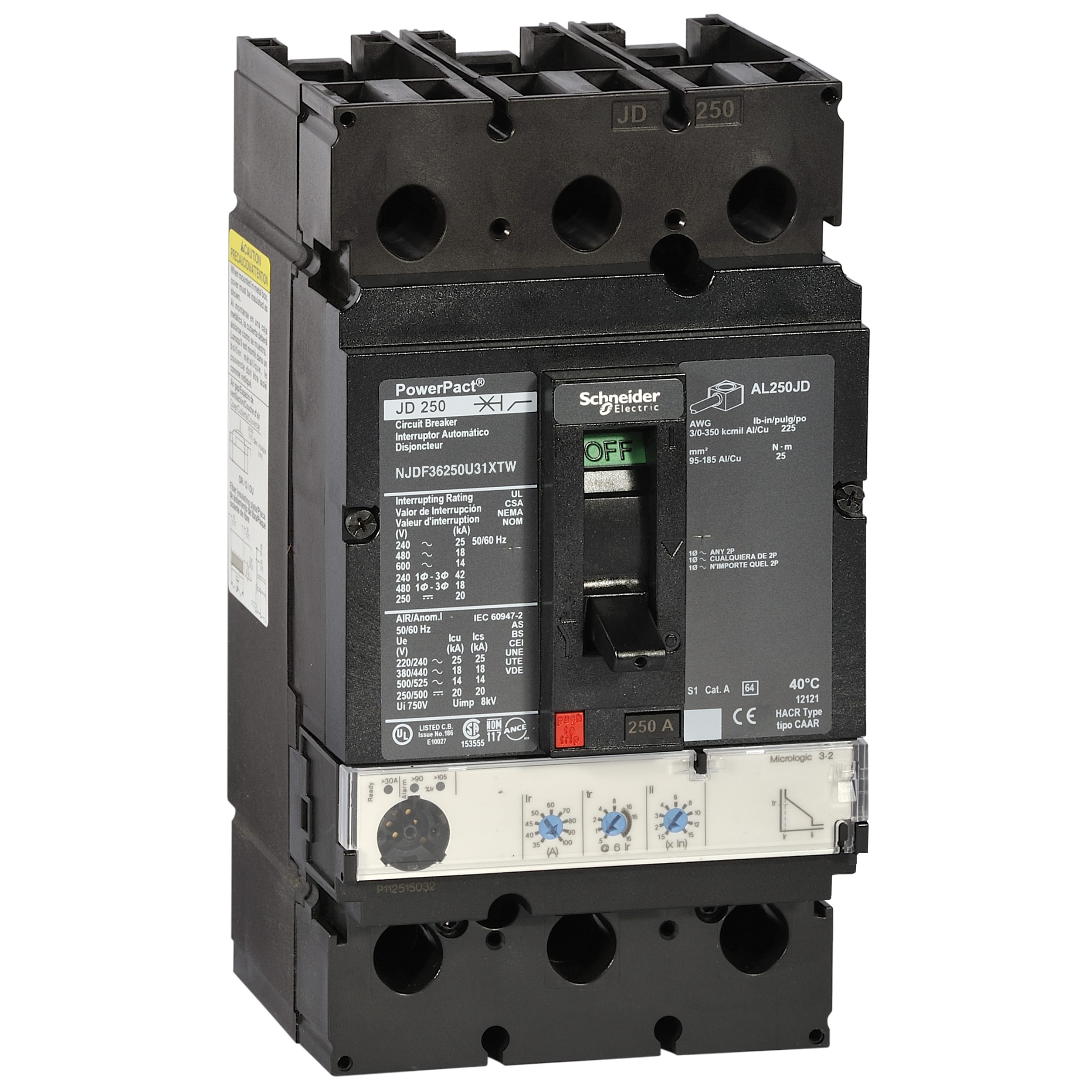 SCHNEIDER ELECTRIC - J-Frame 250A 35kA 3P Mlogic 3.2 250A