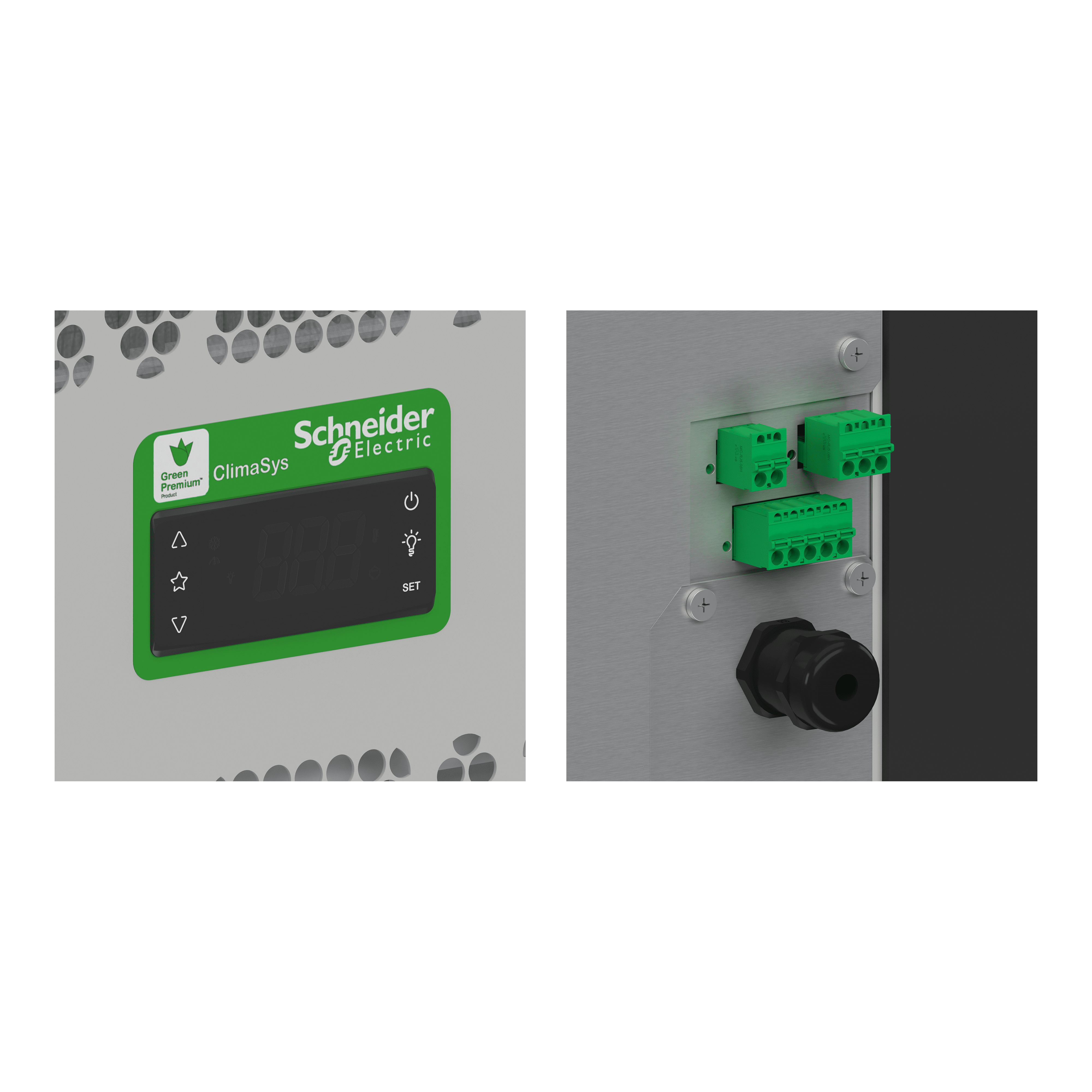 SCHNEIDER ELECTRIC - Controllore Modbus R1DG e sonda di regolazione della temperatura per unità di raffreddamento connessa, ClimaSys CU