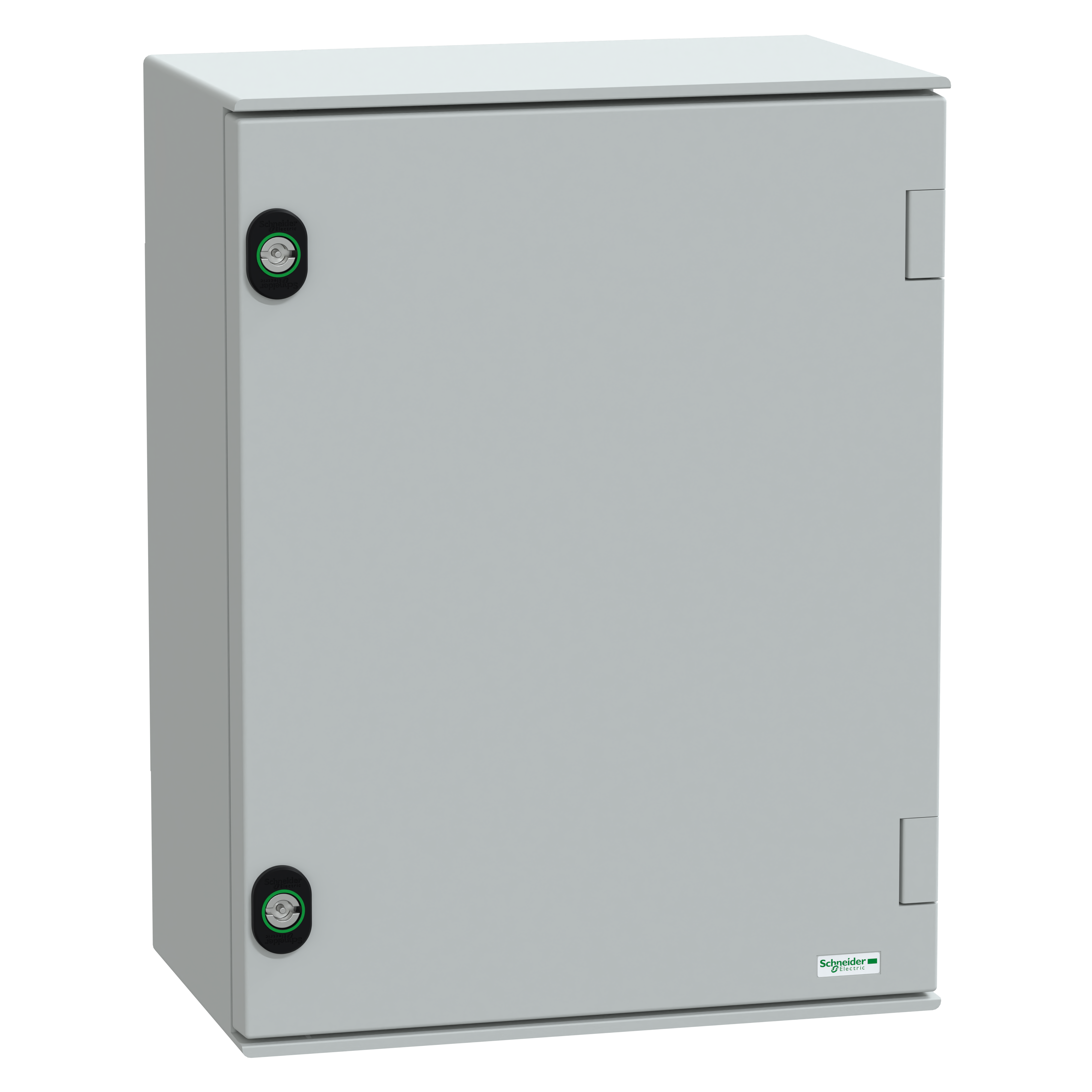SCHNEIDER ELECTRIC - Cassetta in poliestere montata a parete, PanelSeT PLM, porta piena, con piastra in bakelite, 430x330x200mm, IP66, IK10, RAL 7035 NSYPLM43BG