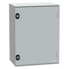 SCHNEIDER ELECTRIC - Cassetta in poliestere montata a parete, PanelSeT PLM, porta piena, con piastra metallica, 430x330x200mm, IP66, IK10, RAL 7035
