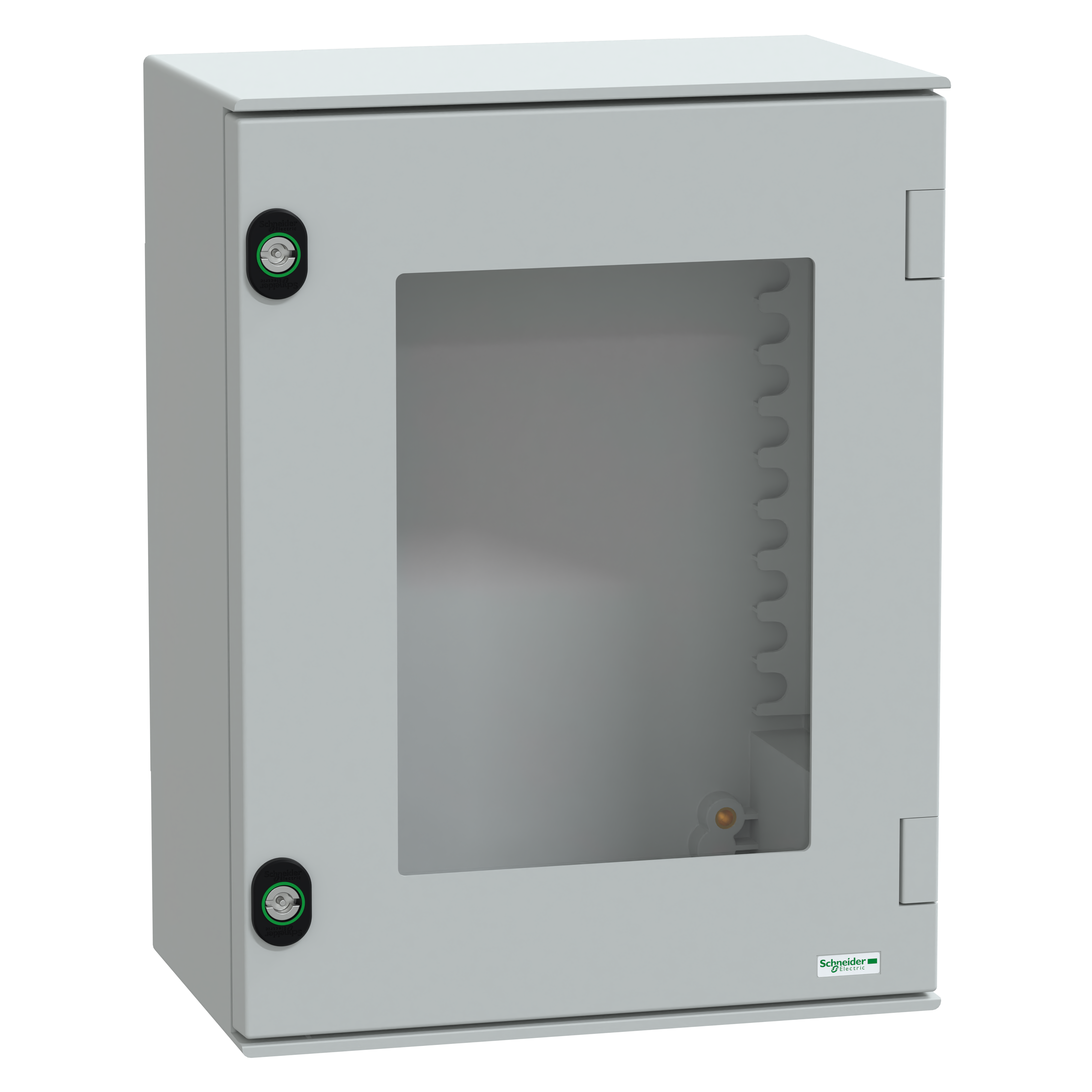 SCHNEIDER ELECTRIC - Cassetta in poliestere montata a parete, PanelSeT PLM, porta trasparente 430x330x200 IP66 IK08 RAL 7035