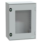 SCHNEIDER ELECTRIC - Cassetta in poliestere montata a parete, PanelSeT PLM, porta trasparente 430x330x200 IP66 IK08 RAL 7035