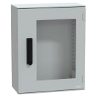 SCHNEIDER ELECTRIC - Cassetta in poliestere montata a parete, PanelSeT PLM, porta trasparente, con maniglia, 530x430x200mm, IP66, IK08, RAL 7035