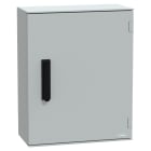 SCHNEIDER ELECTRIC - Cassetta in poliestere montata a parete, PanelSeT PLM, porta piena, con maniglia, 530x430x200mm, IP66, IK10, RAL 7035