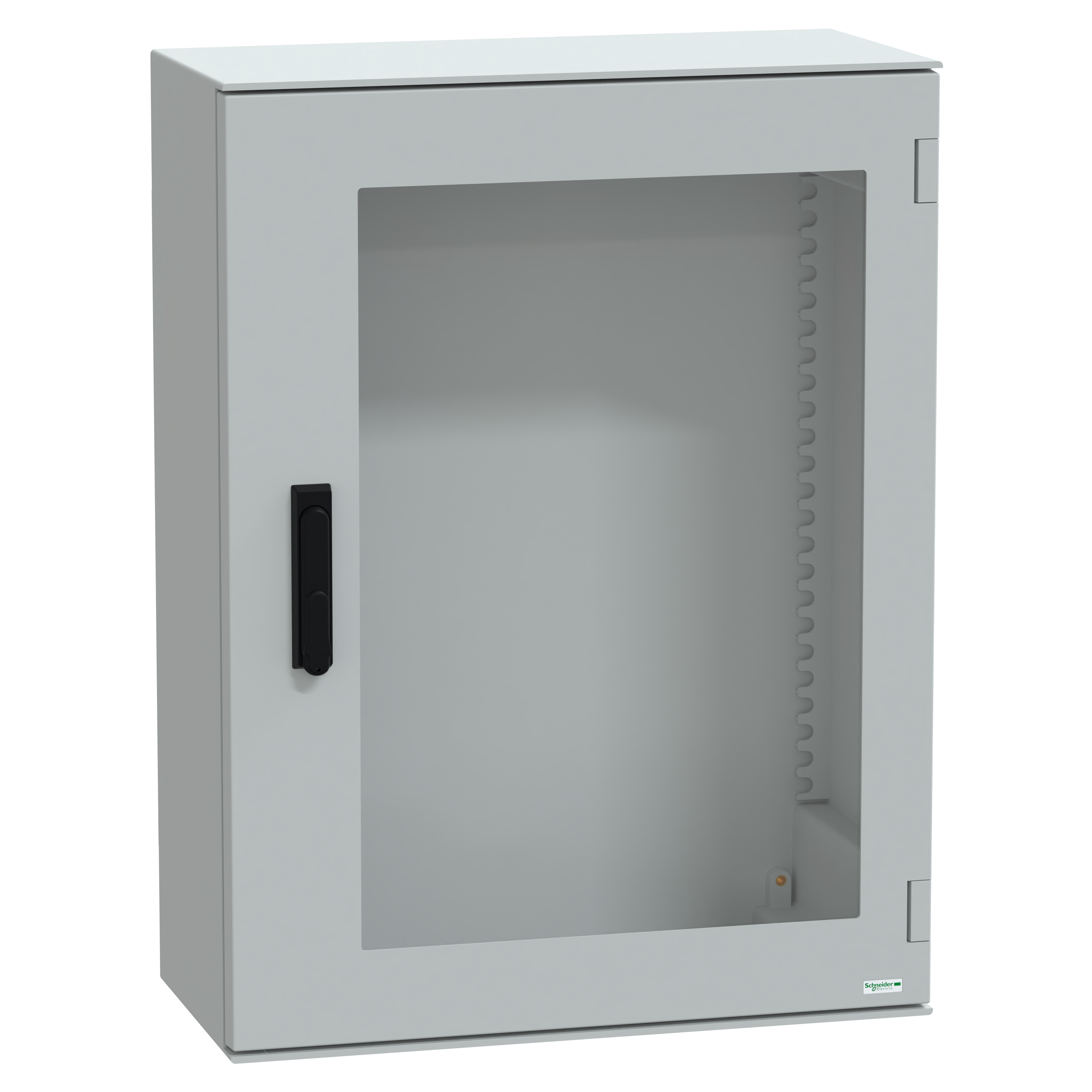 SCHNEIDER ELECTRIC - Cassetta in poliestere montata a parete, PanelSeT PLM, porta trasparente, con maniglia, 847x636x300mm, IP66, IK08, RAL 7035