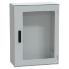 SCHNEIDER ELECTRIC - Cassetta in poliestere montata a parete, PanelSeT PLM, porta trasparente, con maniglia, 847x636x300mm, IP66, IK08, RAL 7035