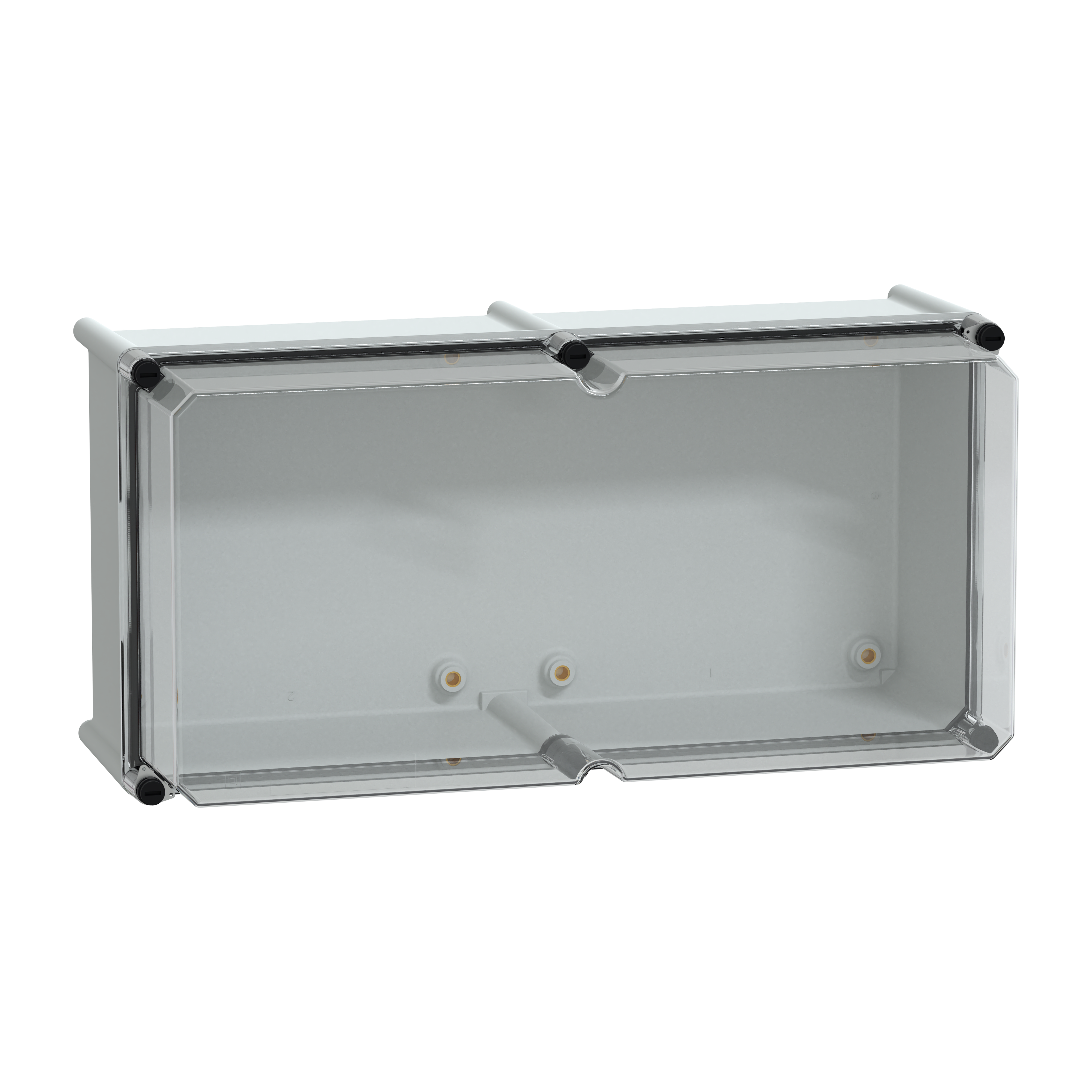 SCHNEIDER ELECTRIC - Cassetta PLS, retro in poliestere, coperchio trasparente per PC IP65 27x54x23cm