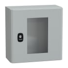 SCHNEIDER ELECTRIC - Cassetta in acciaio montata a parete, PanelSeT S3D, porta trasparente, senza piastra di montaggio, 300x300x150 mm, IP66, IK08