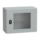 SCHNEIDER ELECTRIC - Cassetta in acciaio montata a parete, PanelSeT S3D, porta trasparente, senza piastra di montaggio, 300x400x200mm, IP66, IK08