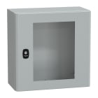 SCHNEIDER ELECTRIC - Cassetta in acciaio montata a parete, PanelSeT S3D, porta trasparente, senza piastra di montaggio, 400x400x200mm, IP66, IK08