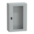 SCHNEIDER ELECTRIC - Cassetta in acciaio montata a parete, PanelSeT S3D, porta trasparente, senza piastra di montaggio, 600x400x200mm, IP66, IK08 NSYS3D6420T