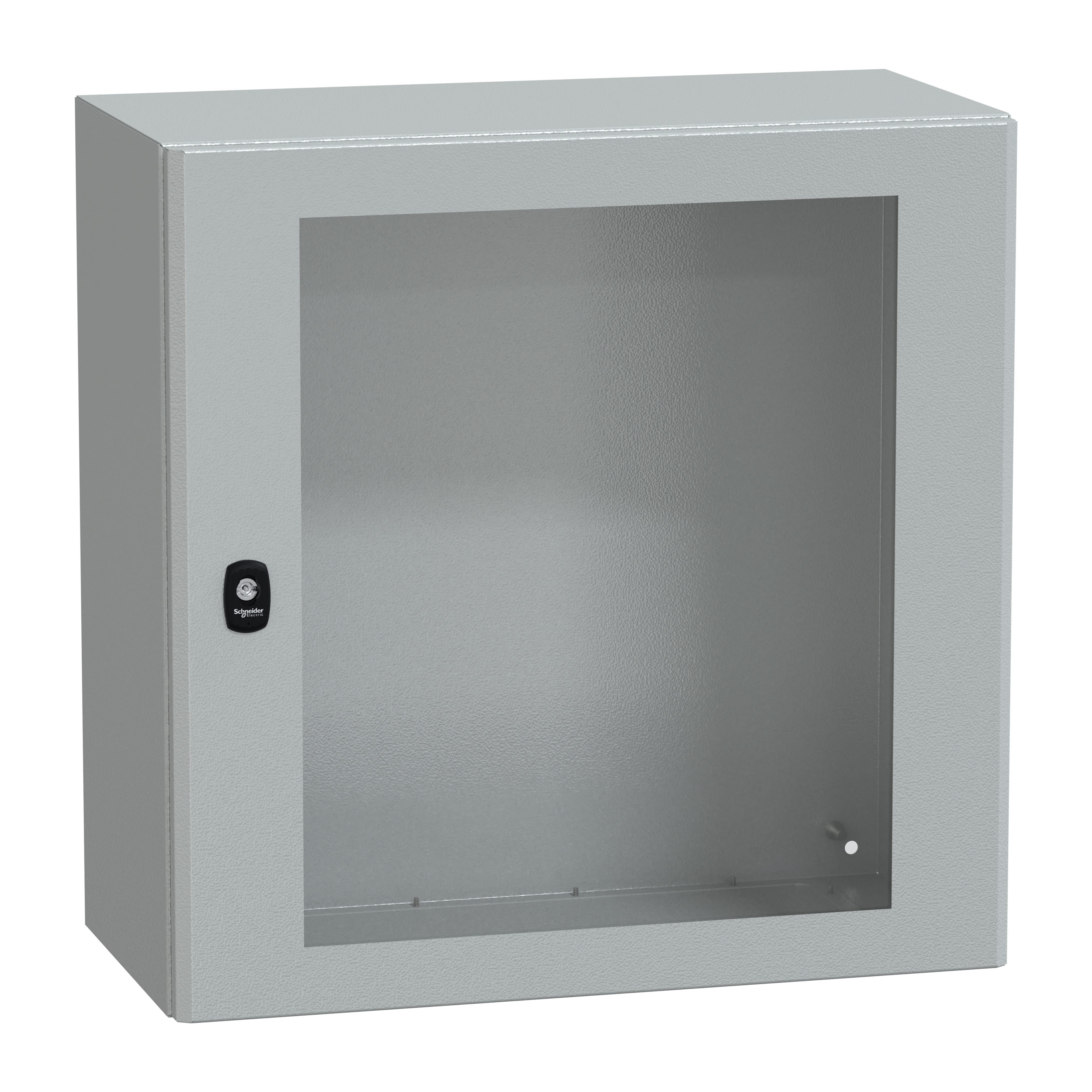 SCHNEIDER ELECTRIC - Cassetta in acciaio montata a parete, PanelSeT S3D, porta trasparente, senza piastra di montaggio, 600x600x300mm, IP66, IK08 NSYS3D6630T
