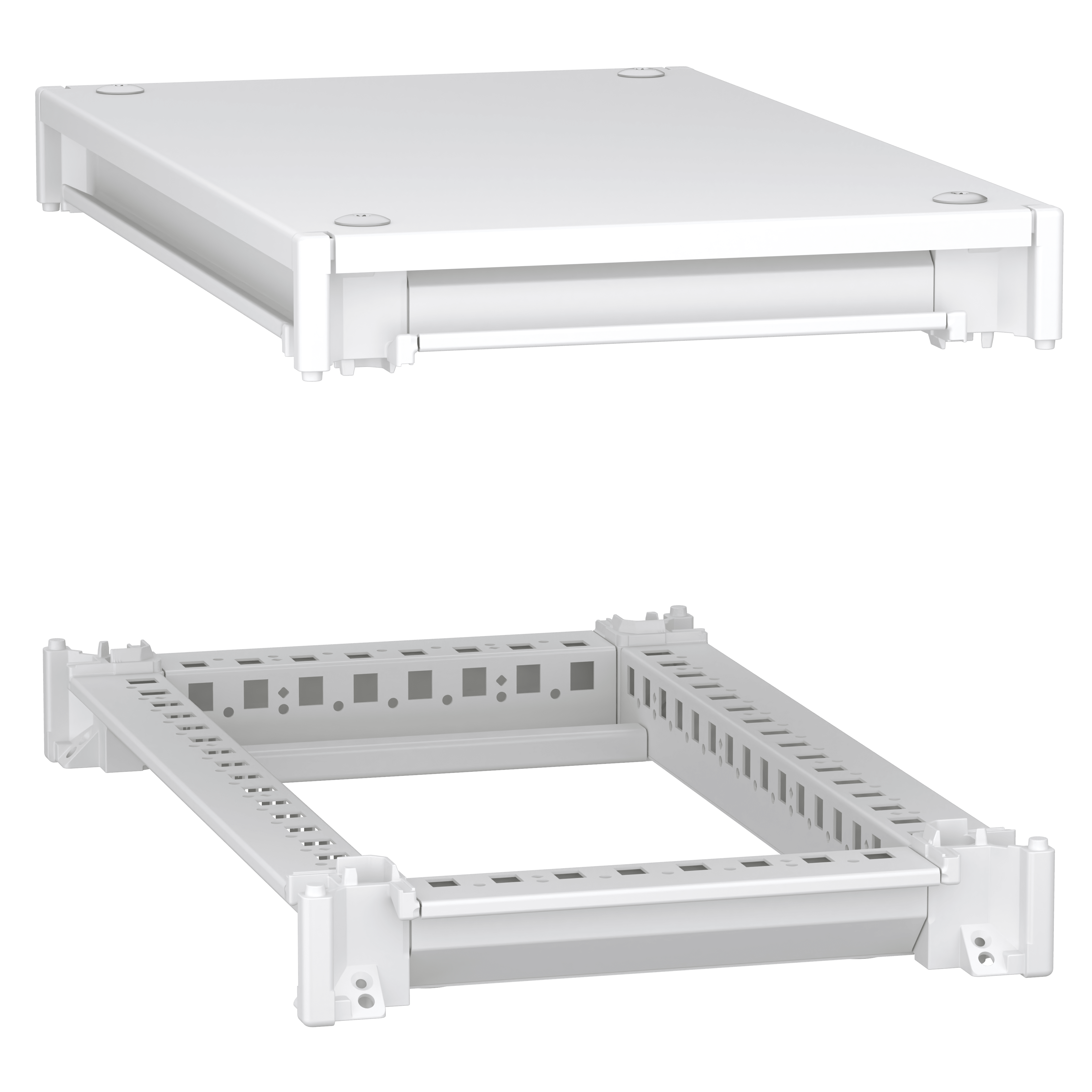 SCHNEIDER ELECTRIC - Telaio inferiore e superiore, Prismaset HD, per armadio elettrico L 300 P 500 mm, tetto incluso, RAL 9003
