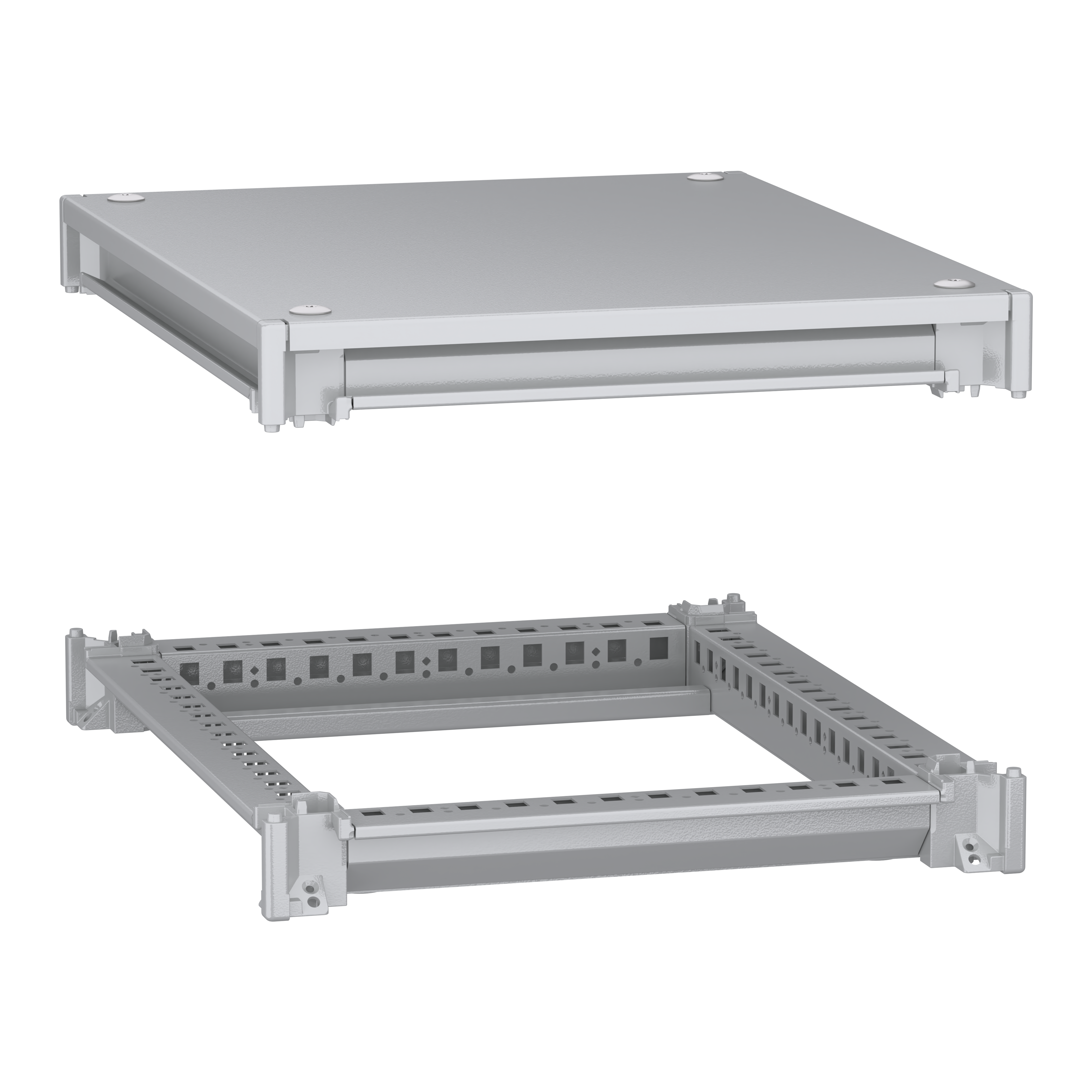 SCHNEIDER ELECTRIC - Telaio inferiore e superiore, PanelSeT SFN, per armadio elettrico L400 P500mm, tetto incluso
