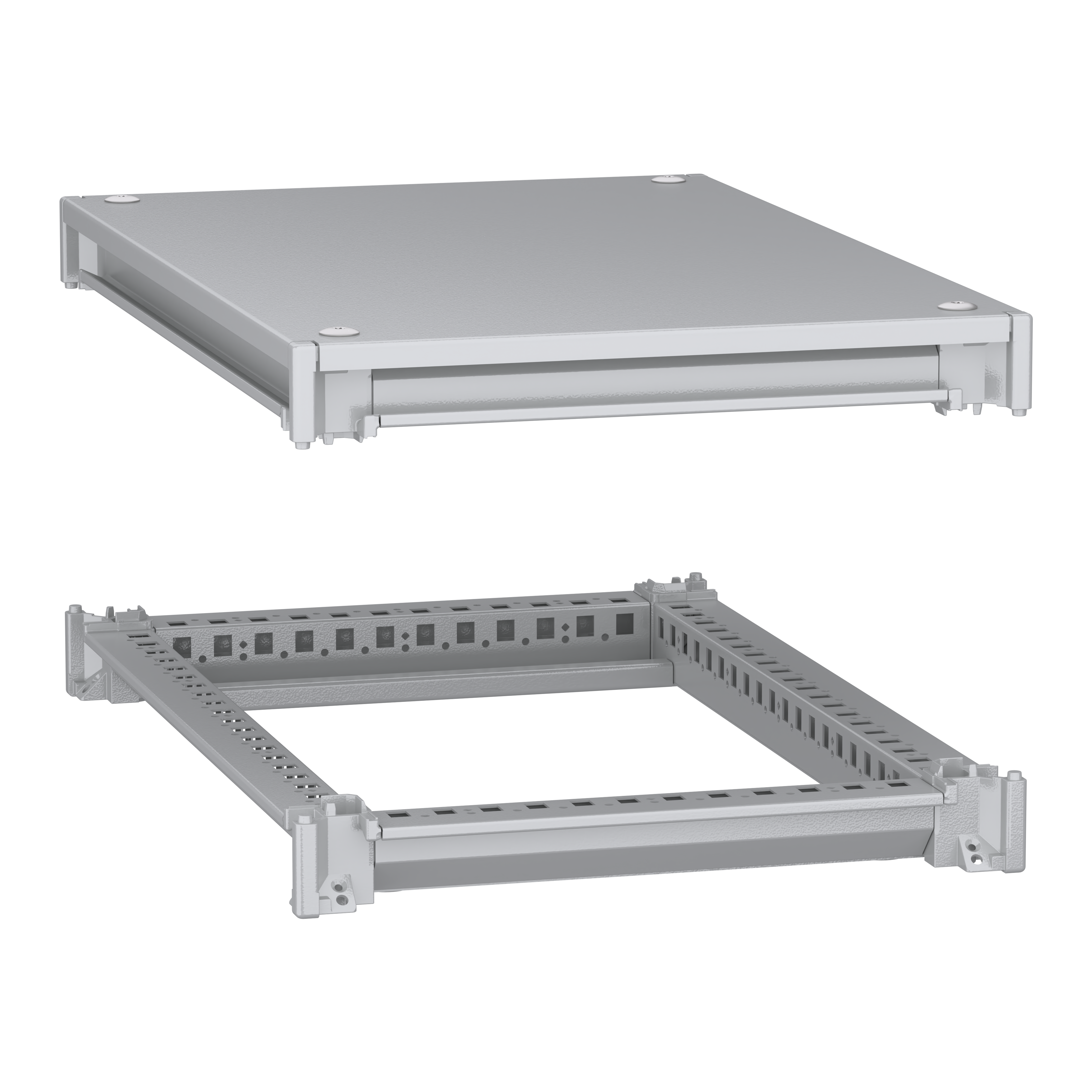 SCHNEIDER ELECTRIC - Telaio inferiore e superiore, PanelSeT SFN, per armadio elettrico L400 P600mm, tetto incluso