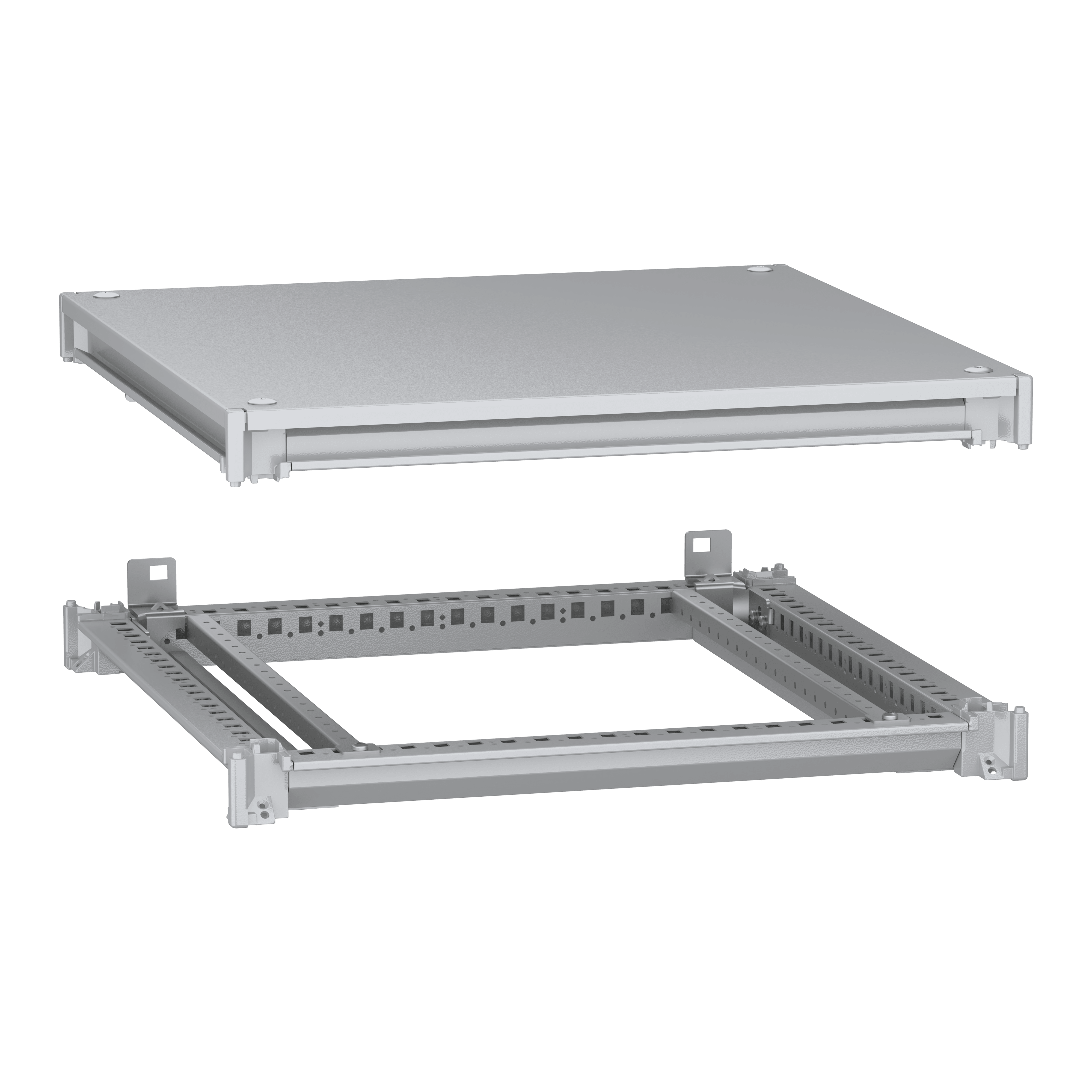 SCHNEIDER ELECTRIC - Telaio inferiore e superiore, PanelSeT SFN, per armadio elettrico L 600 P600mm, tetto incluso NSYSFNC66