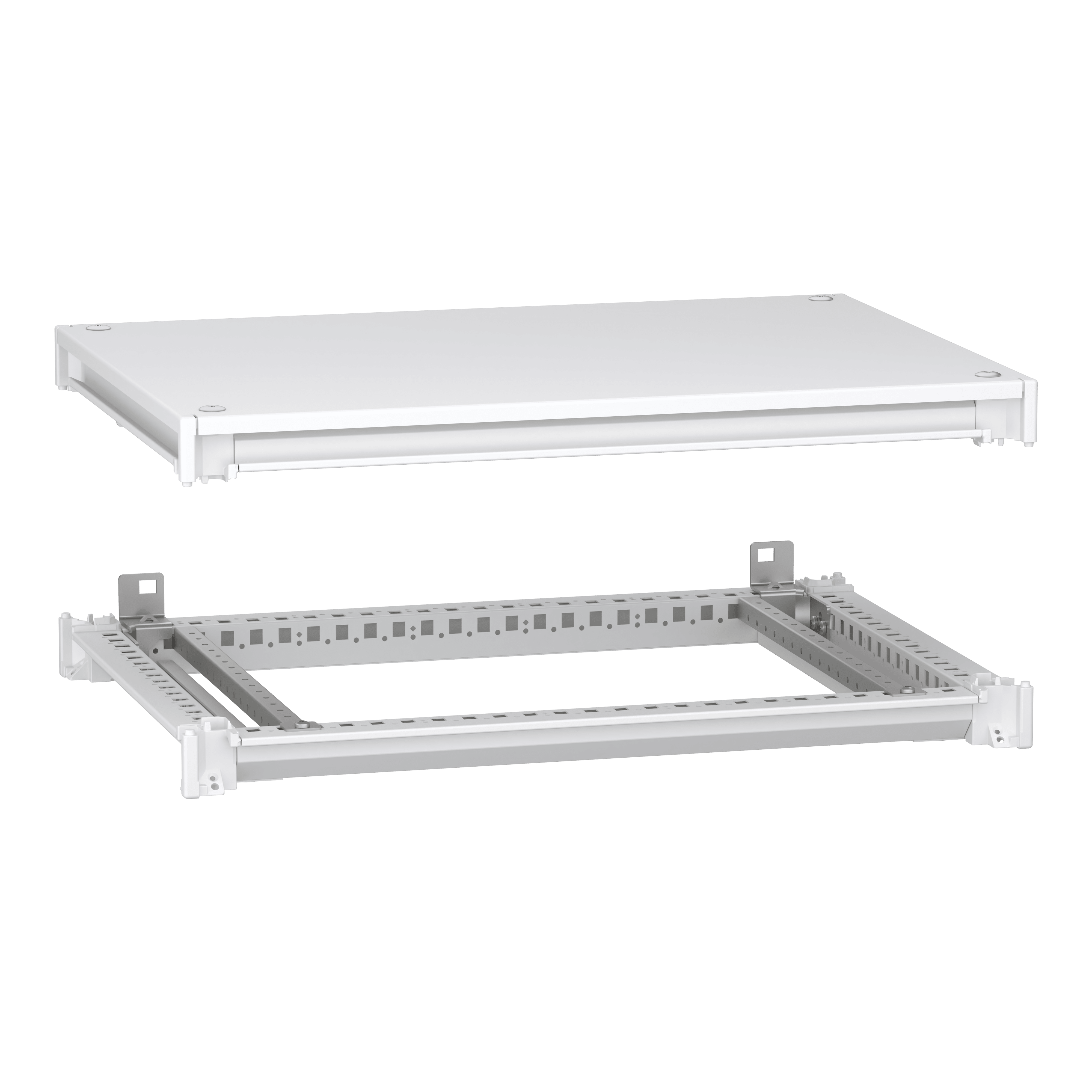 SCHNEIDER ELECTRIC - Telaio inferiore e superiore, Prismaset HD, per armadio elettrico L700 P500mm, tetto incluso, RAL9003