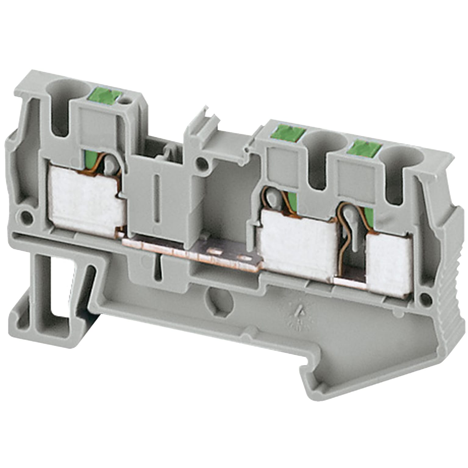 SCHNEIDER ELECTRIC - Morsetto Push-in, 3pt, 4 mm², grigio NSYTRP43