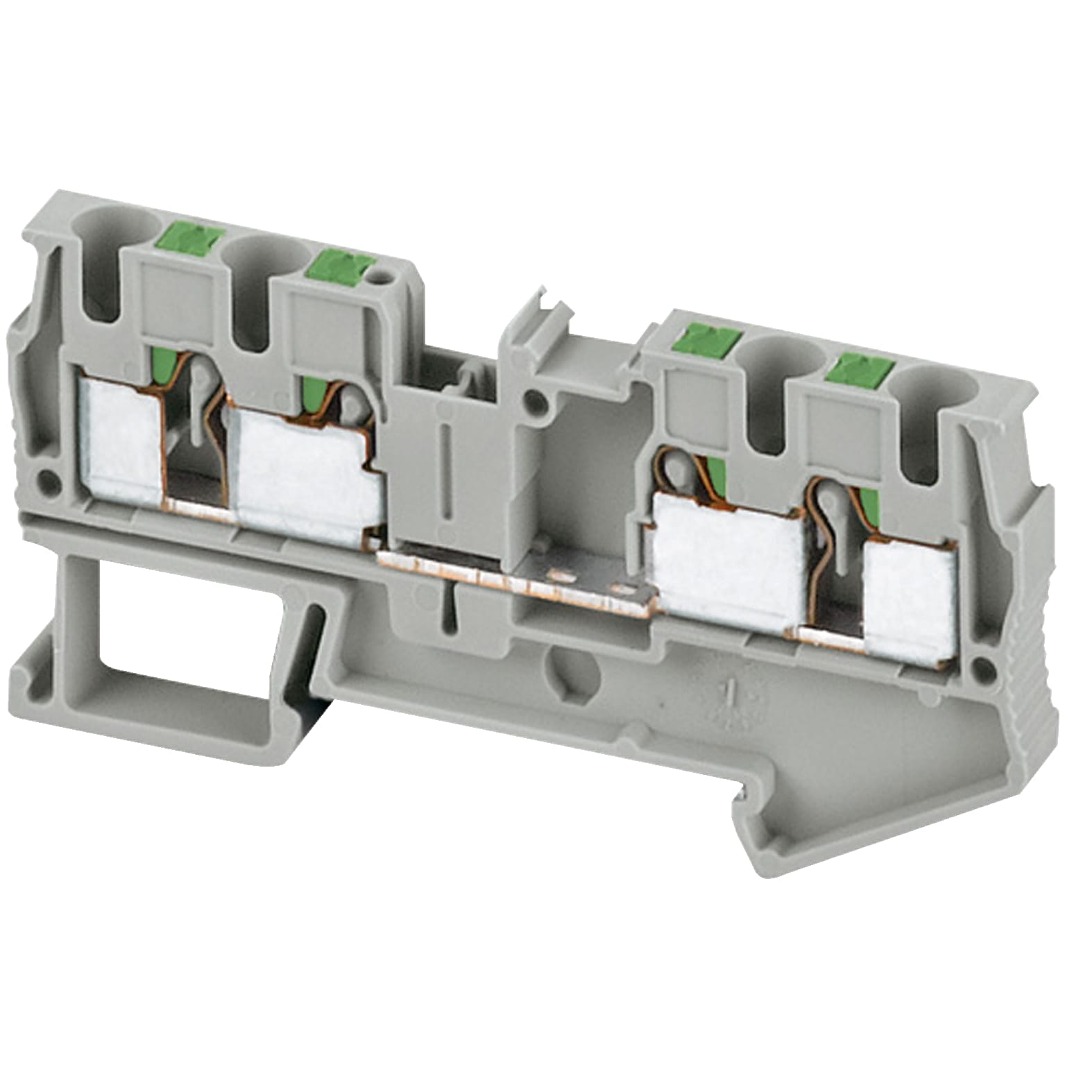 SCHNEIDER ELECTRIC - Morsetto Push-in, 4pt, 4mm², grigio NSYTRP44